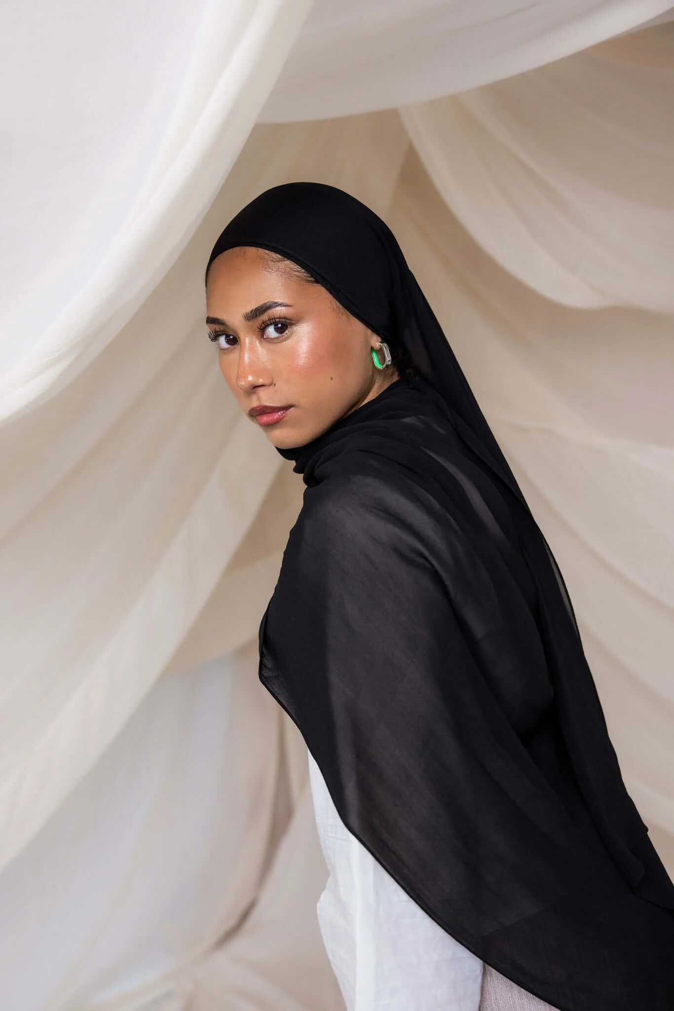 Black Crepe Chiffon