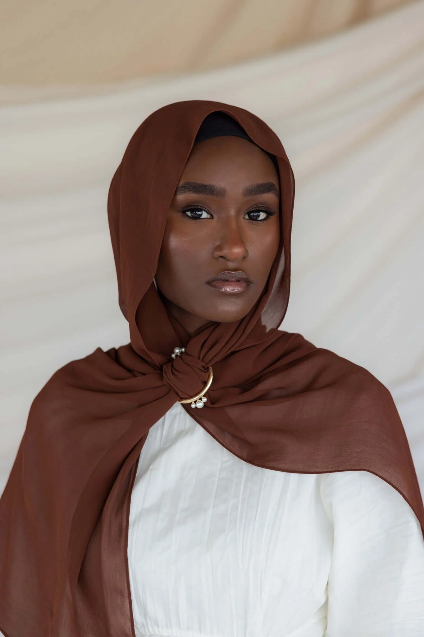 Canyon Brown Crepe Chiffon