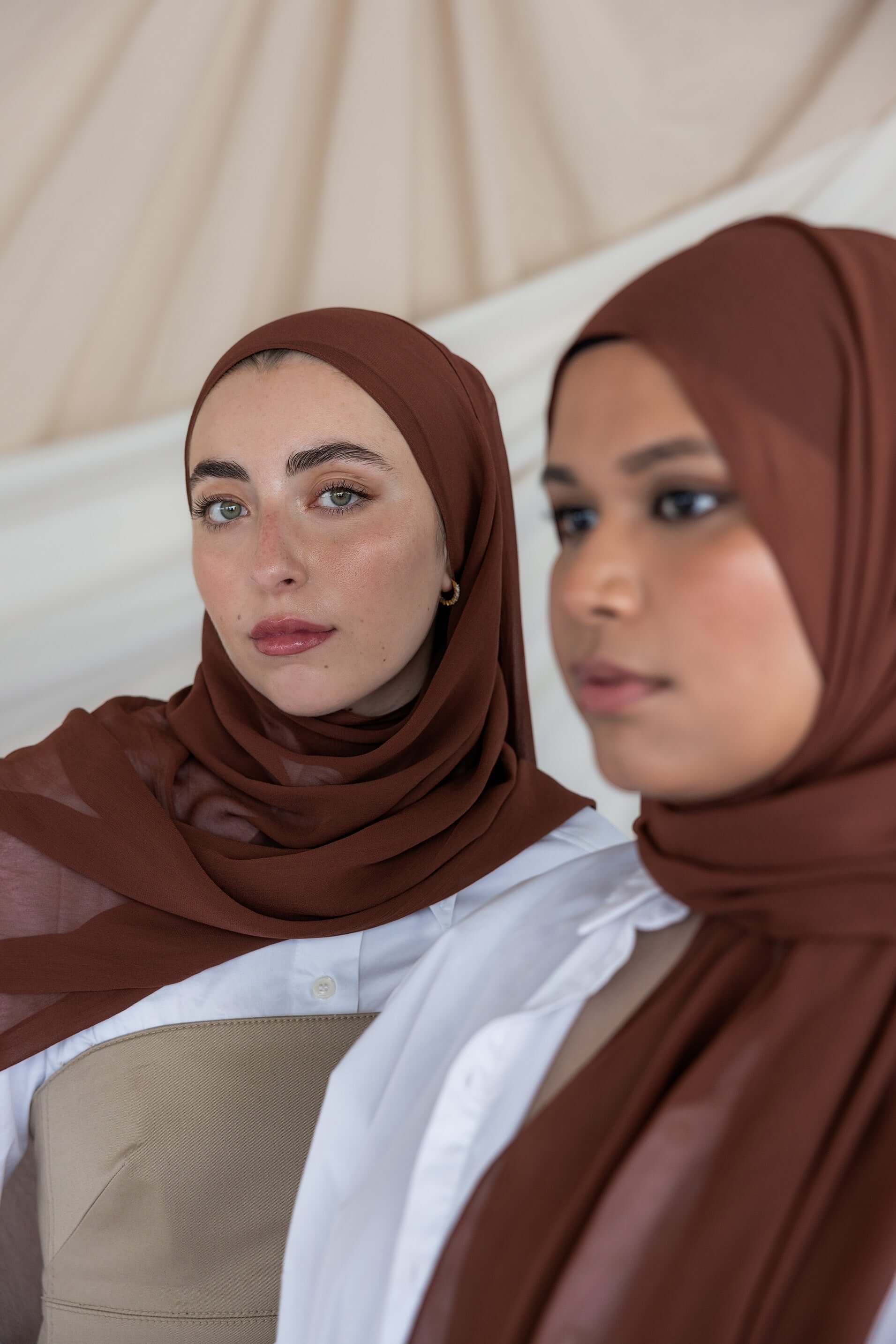 Canyon Brown Crepe Chiffon - Image 3