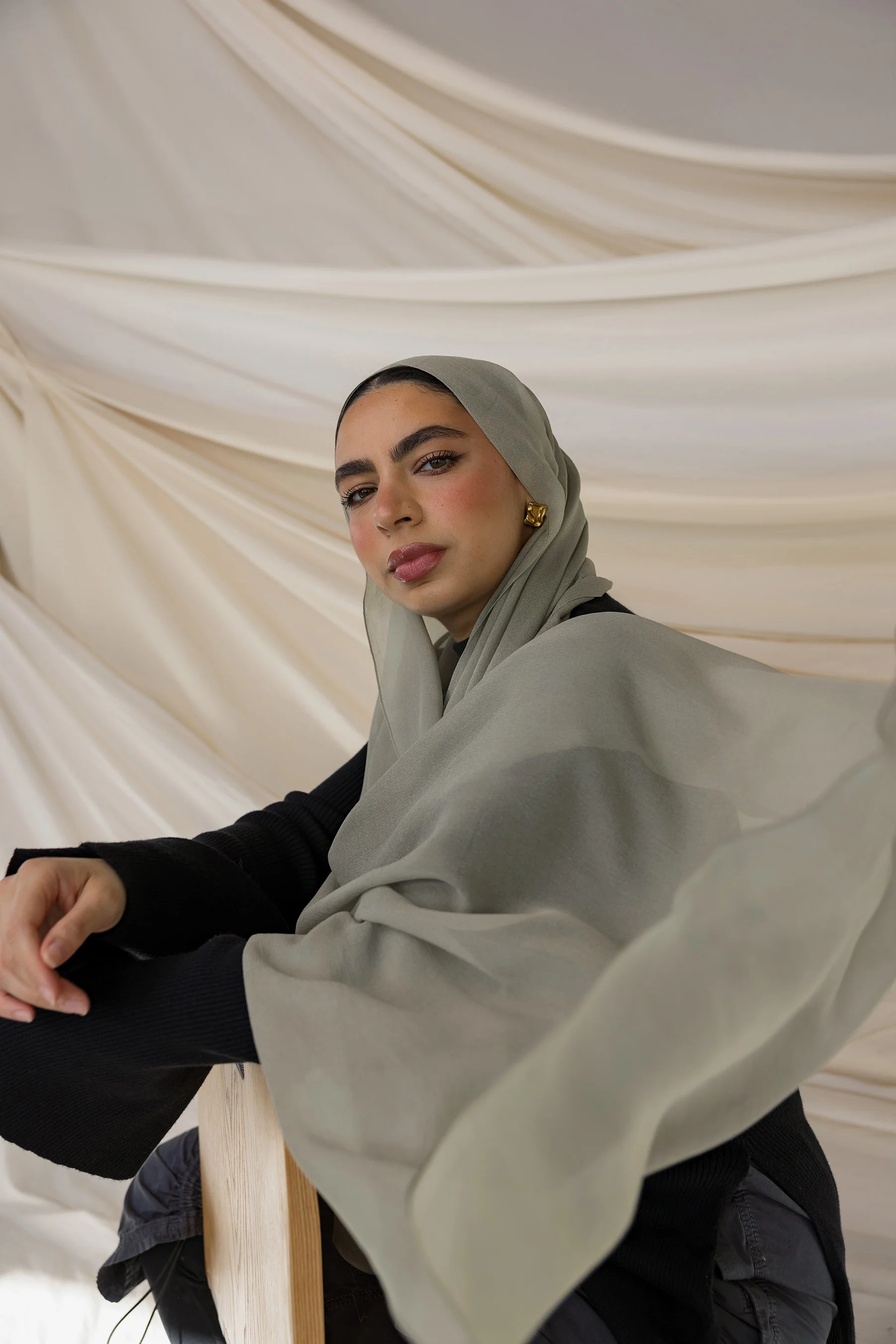 Cedar Mist Silk Chiffon