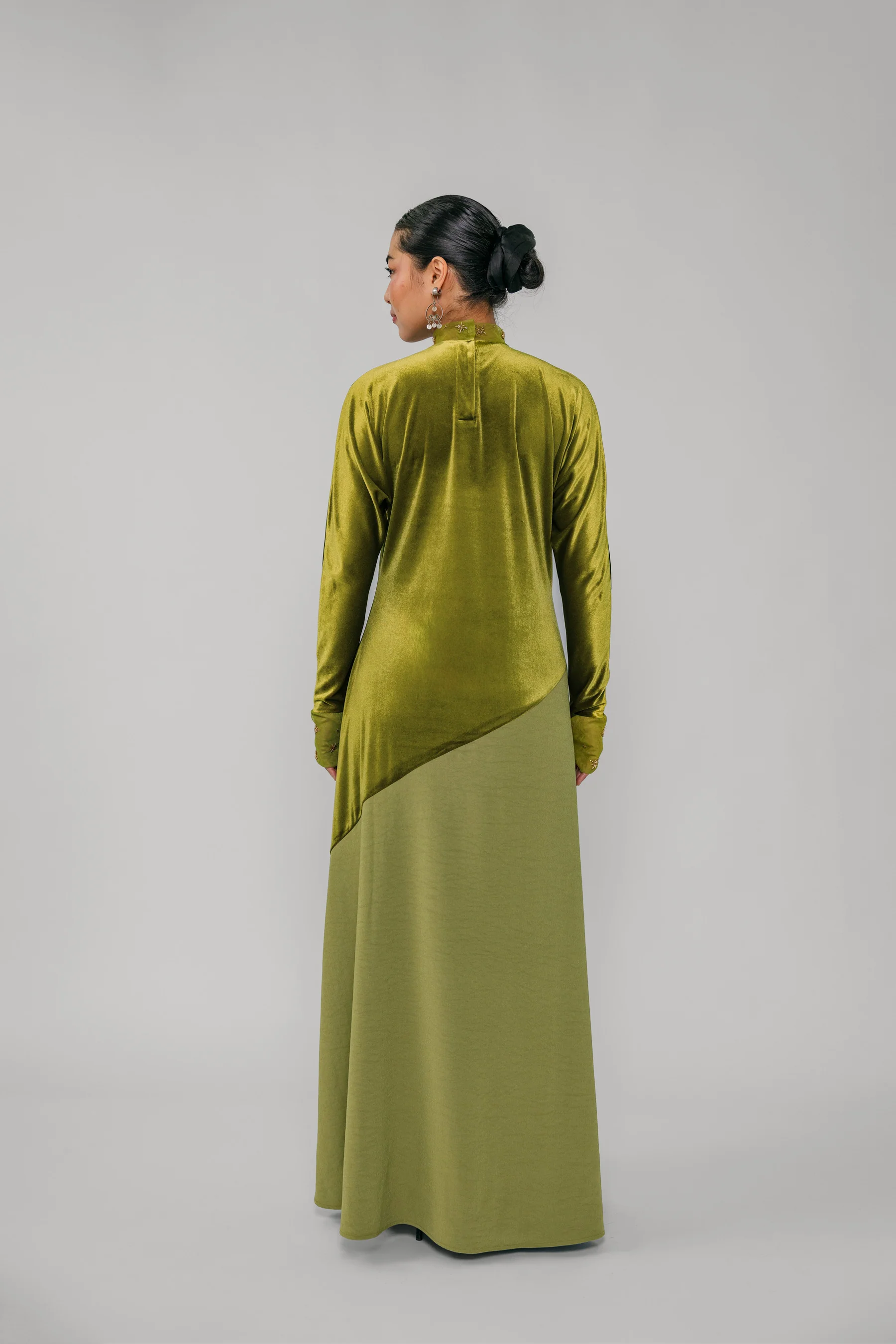 Celestial Contrast Dress Chartreuse - Image 5