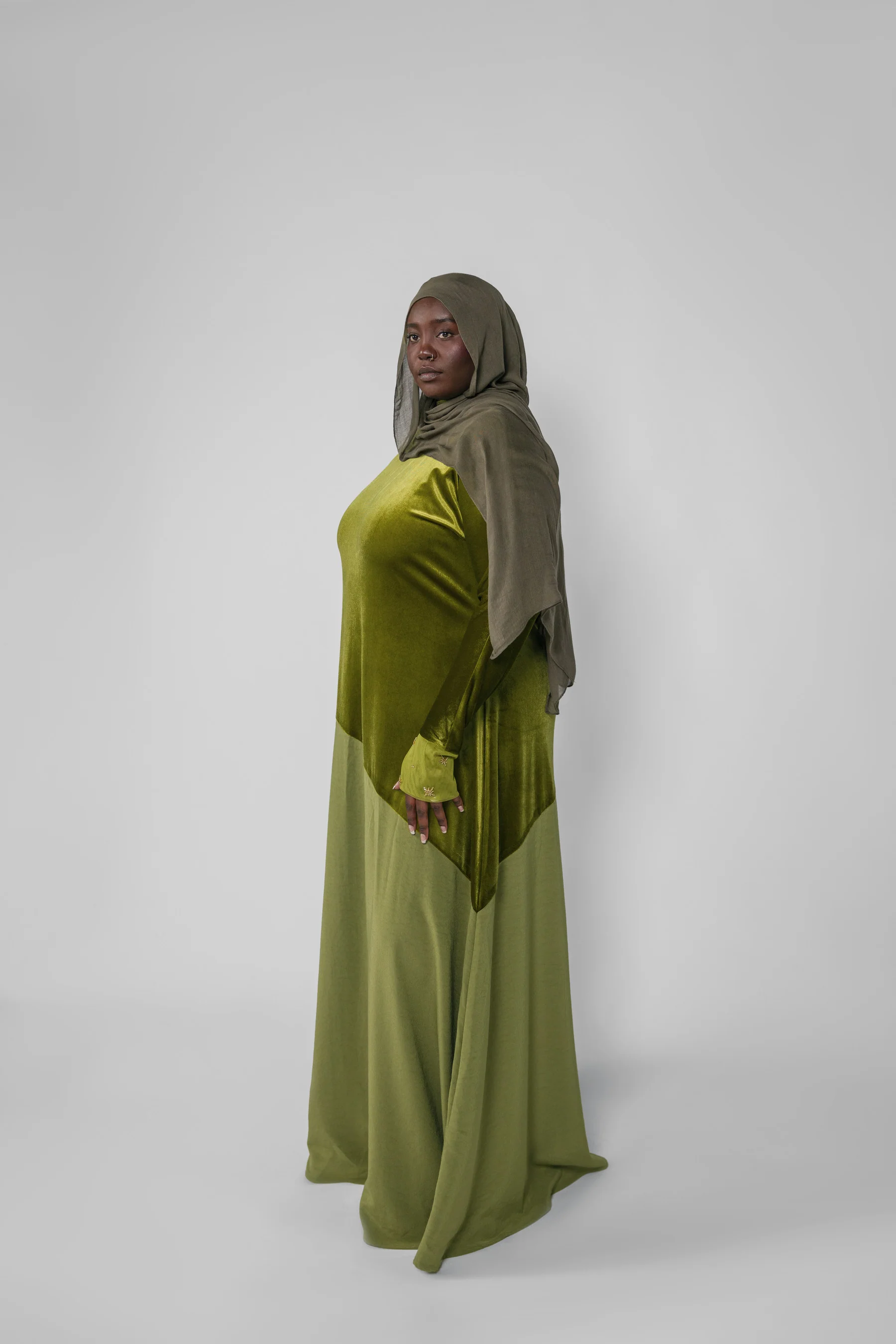 Celestial Contrast Dress Chartreuse - Image 8