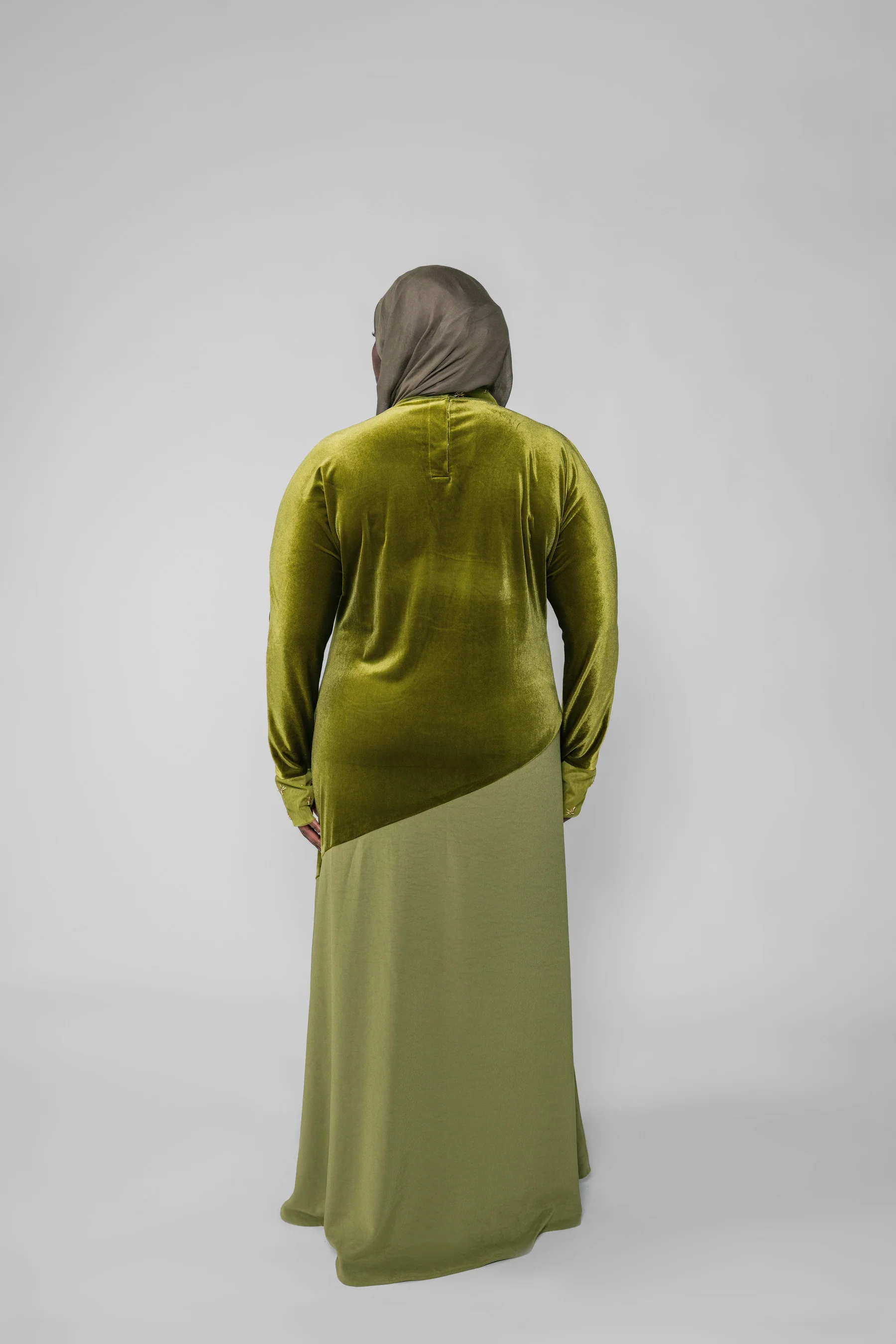Celestial Contrast Dress Chartreuse - Image 9