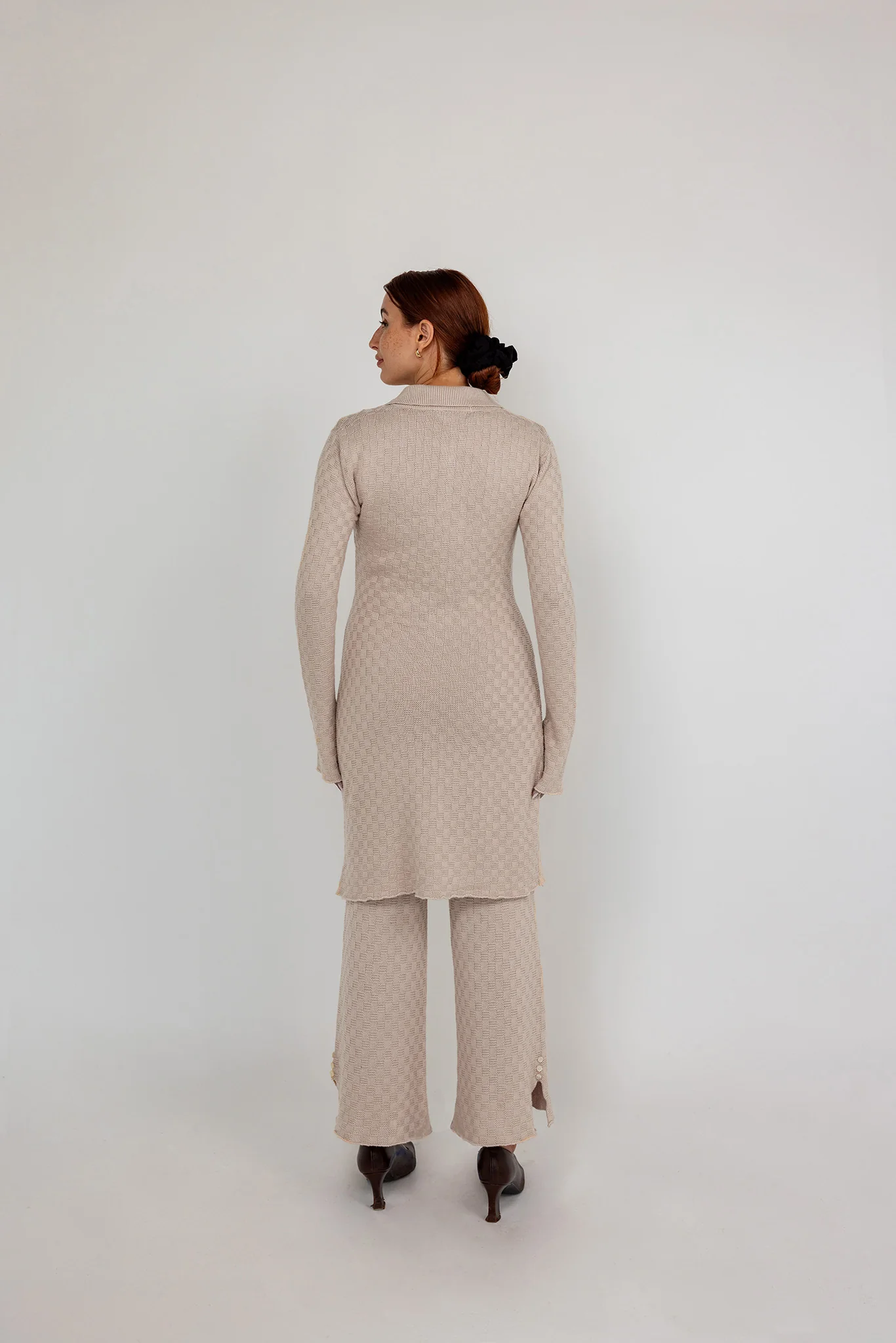 Checkered Knit Cardigan - Image 4