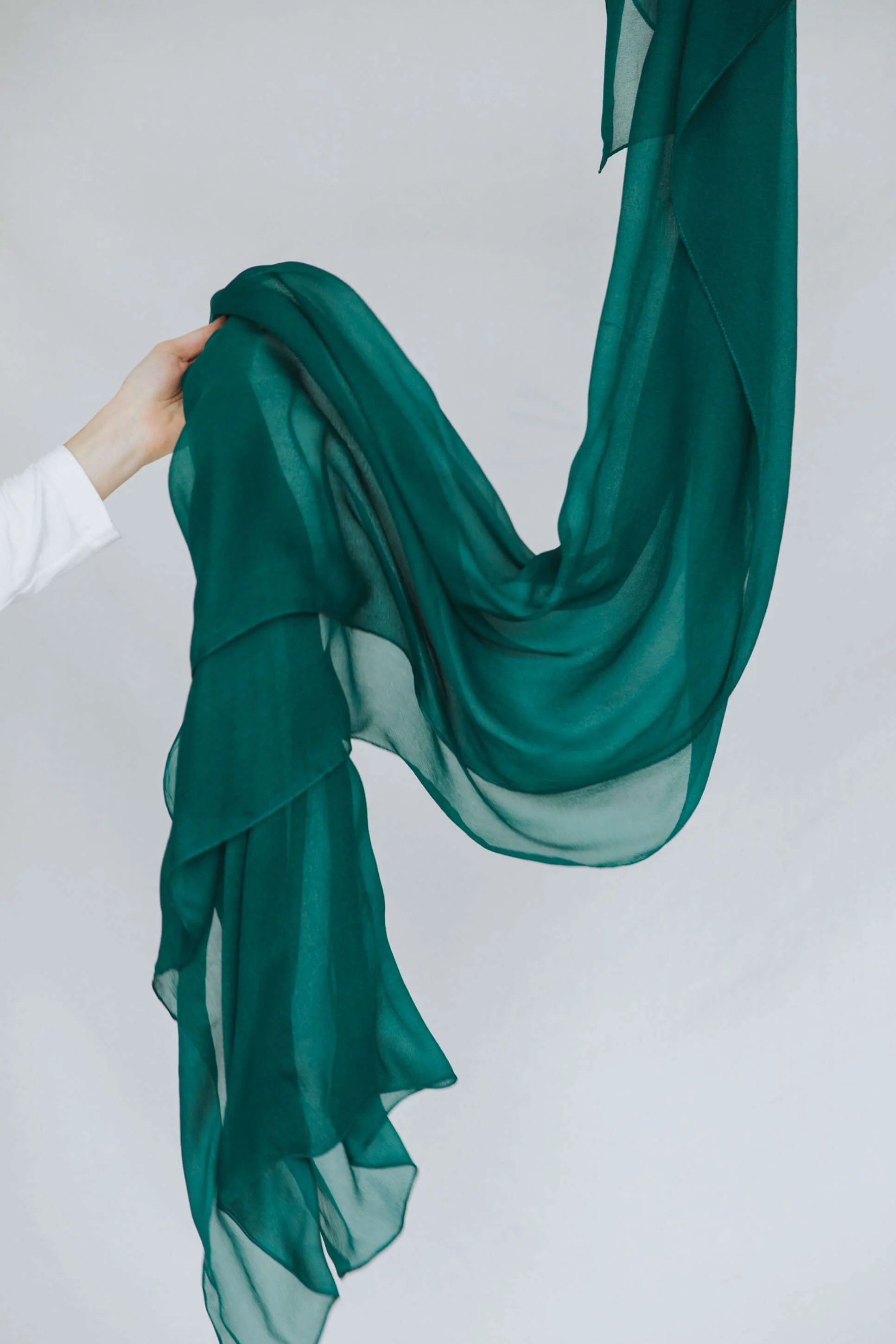 Emerald Green Silk Chiffon - Image 3