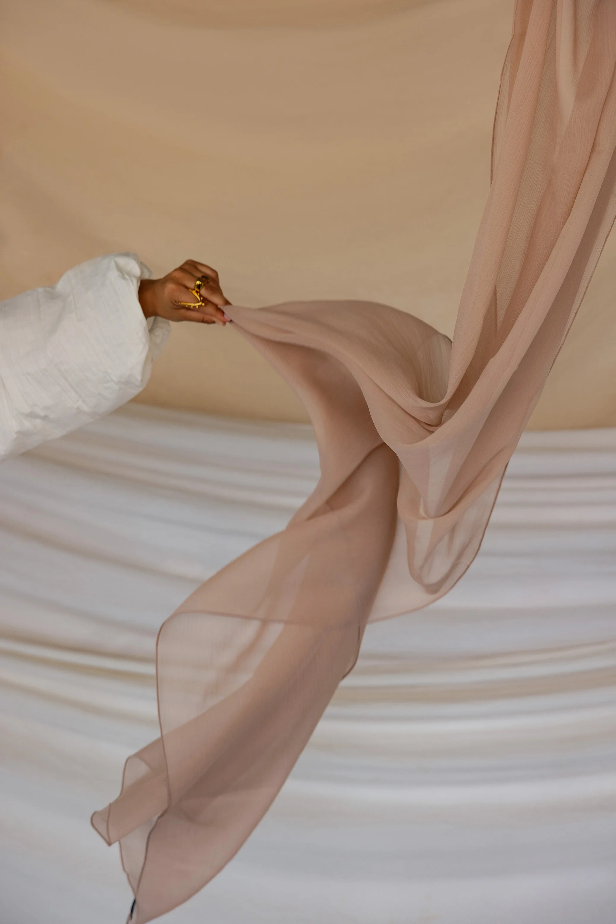 Honey Amber Crinkle Chiffon - Image 3