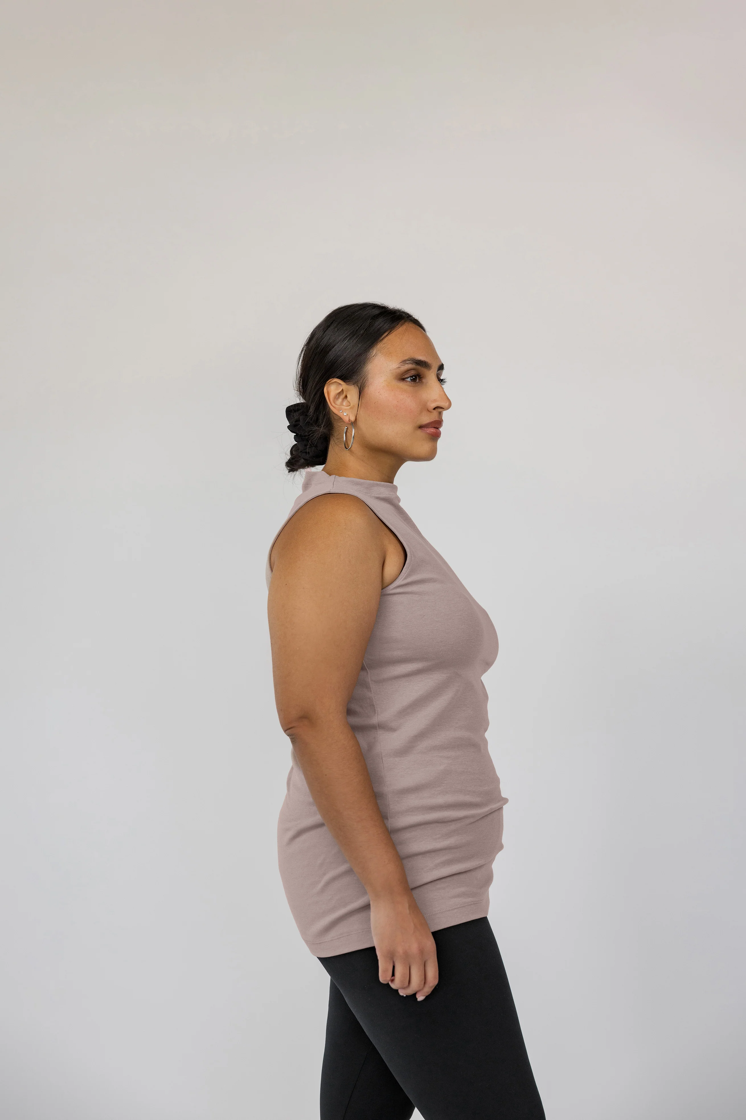 Mock Neck Tank Taupe - Image 6