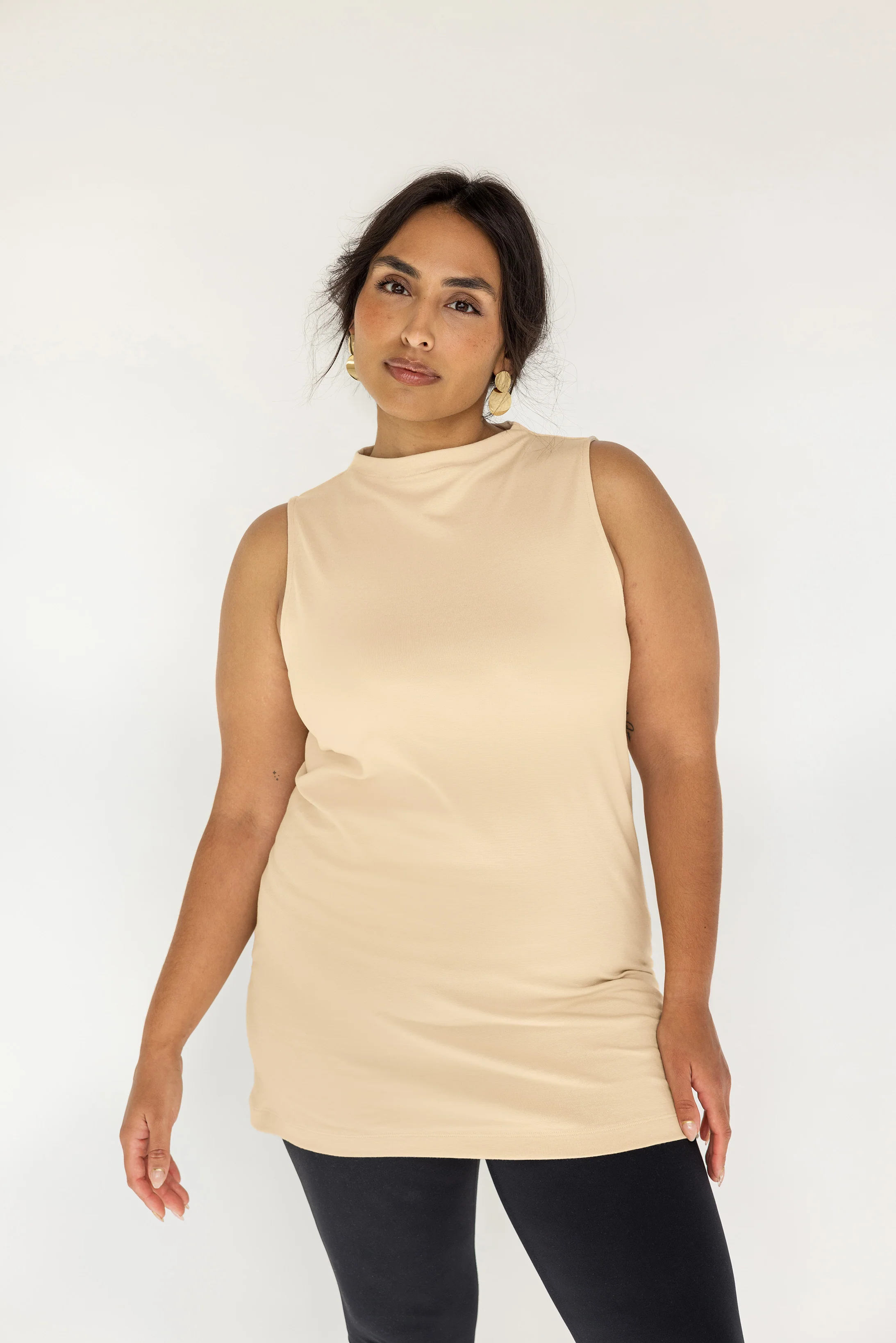 Mock Neck Tank Sand - Image 4