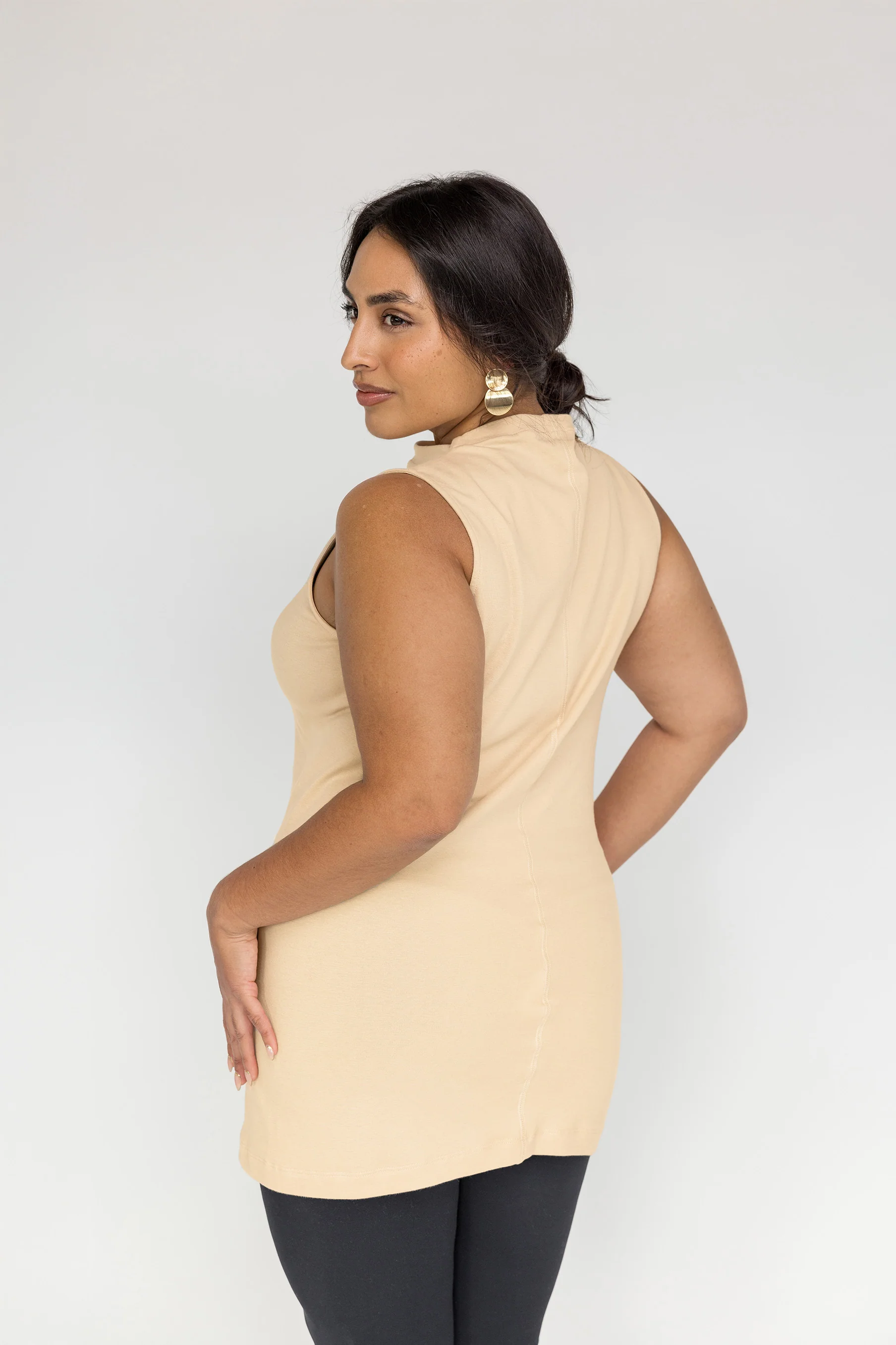 Mock Neck Tank Sand - Image 5