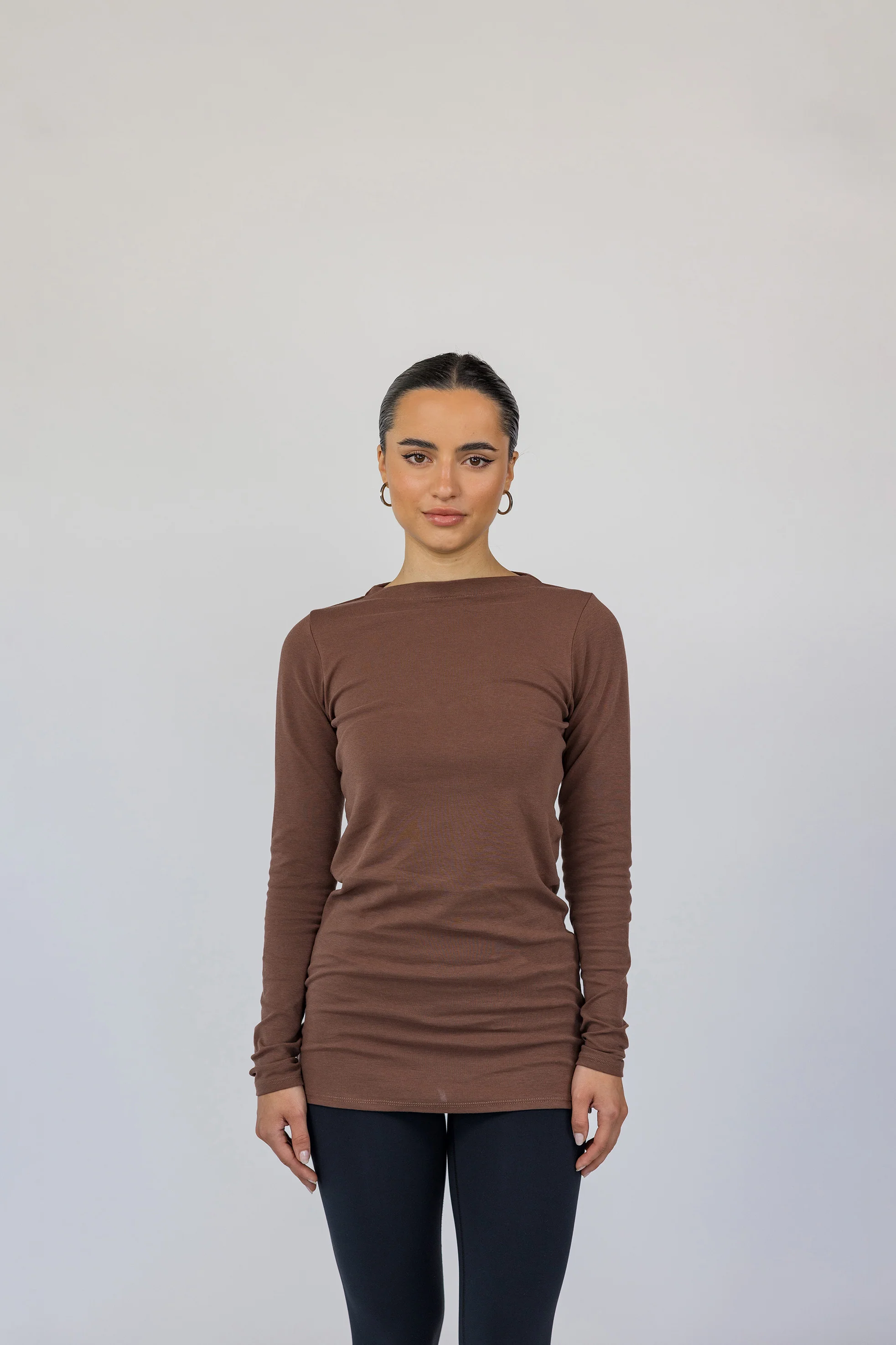 Mock Neck Top Chestnut - Image 4