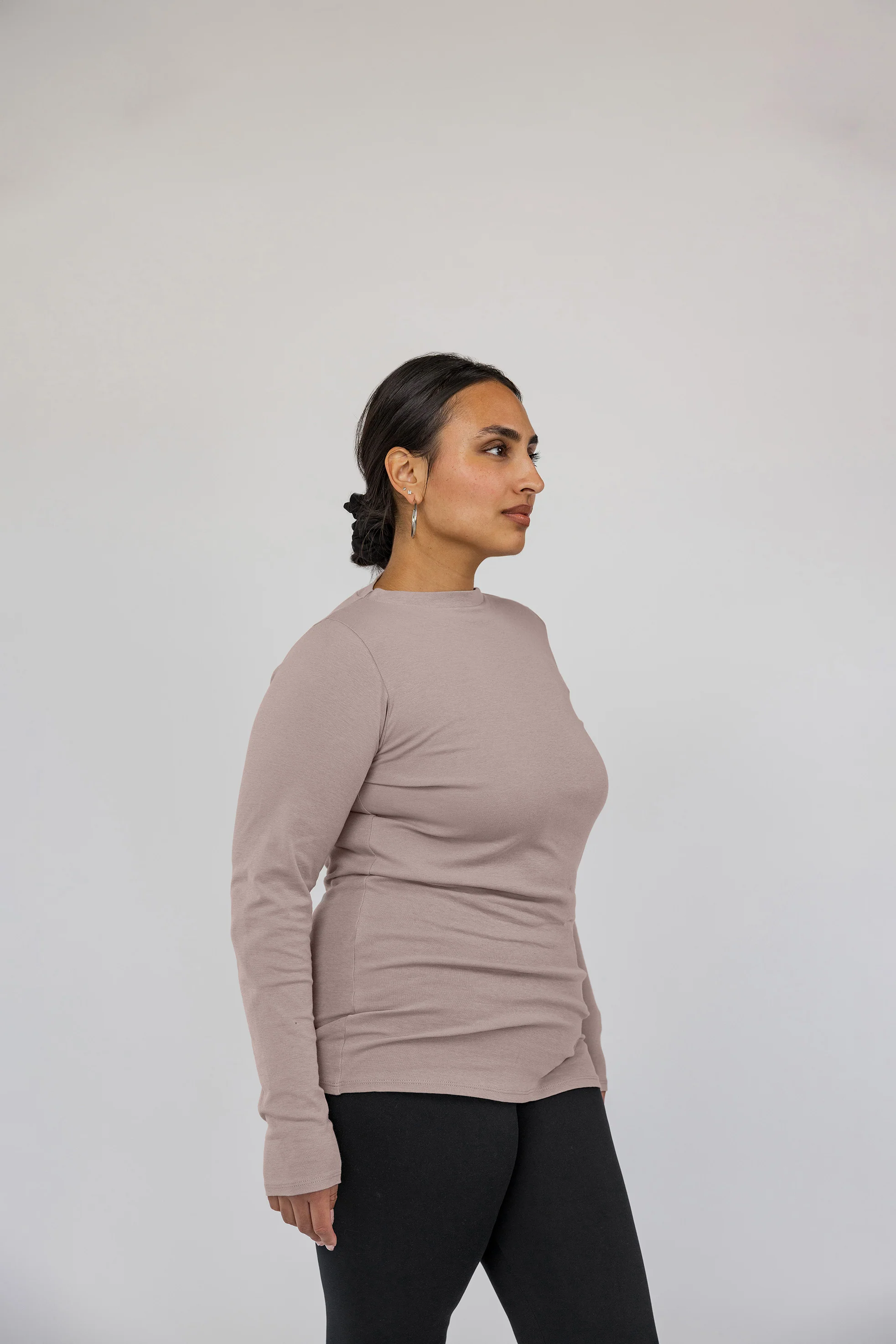 Mock Neck Top Taupe - Image 5