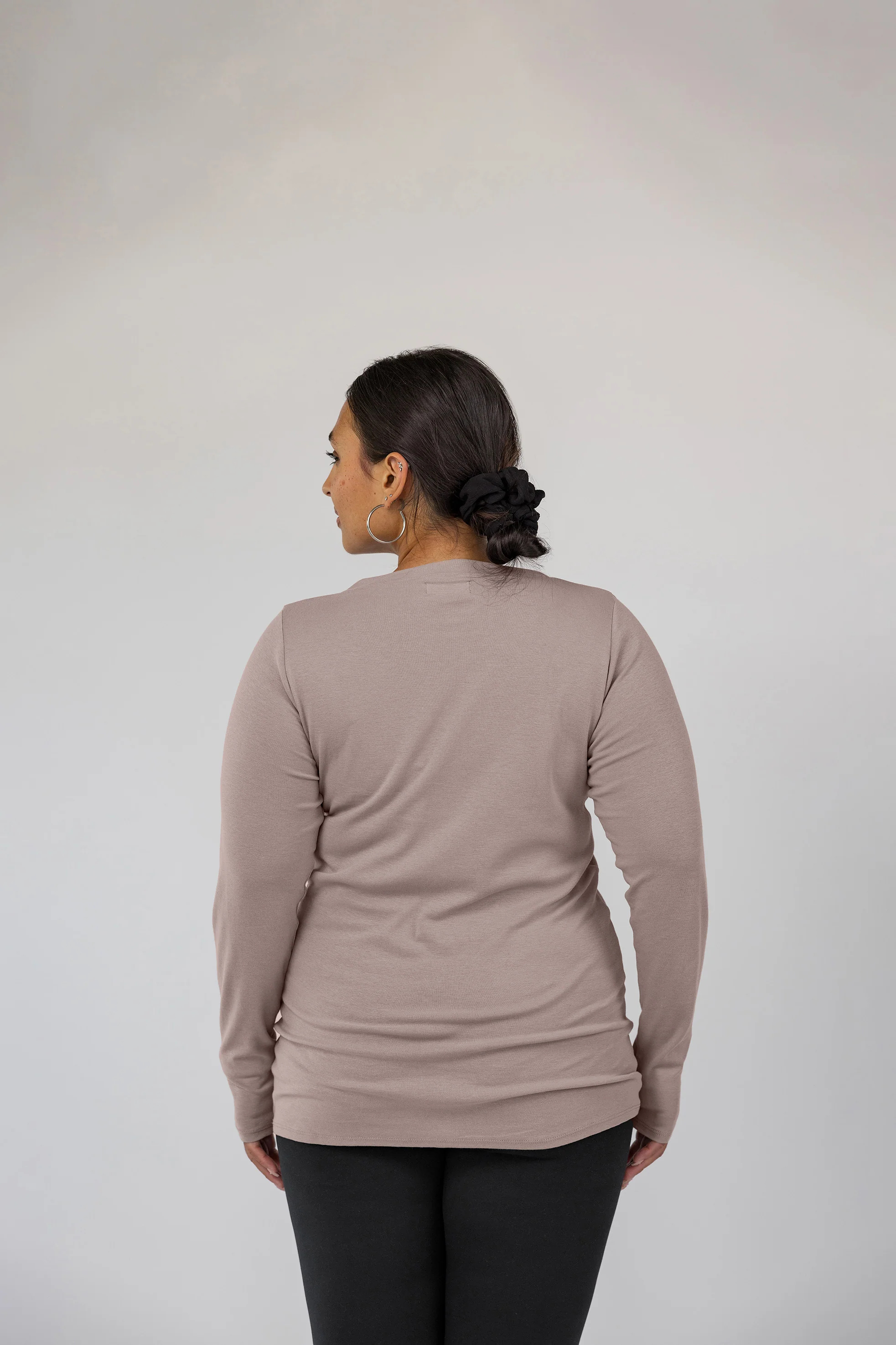 Mock Neck Top Taupe - Image 6