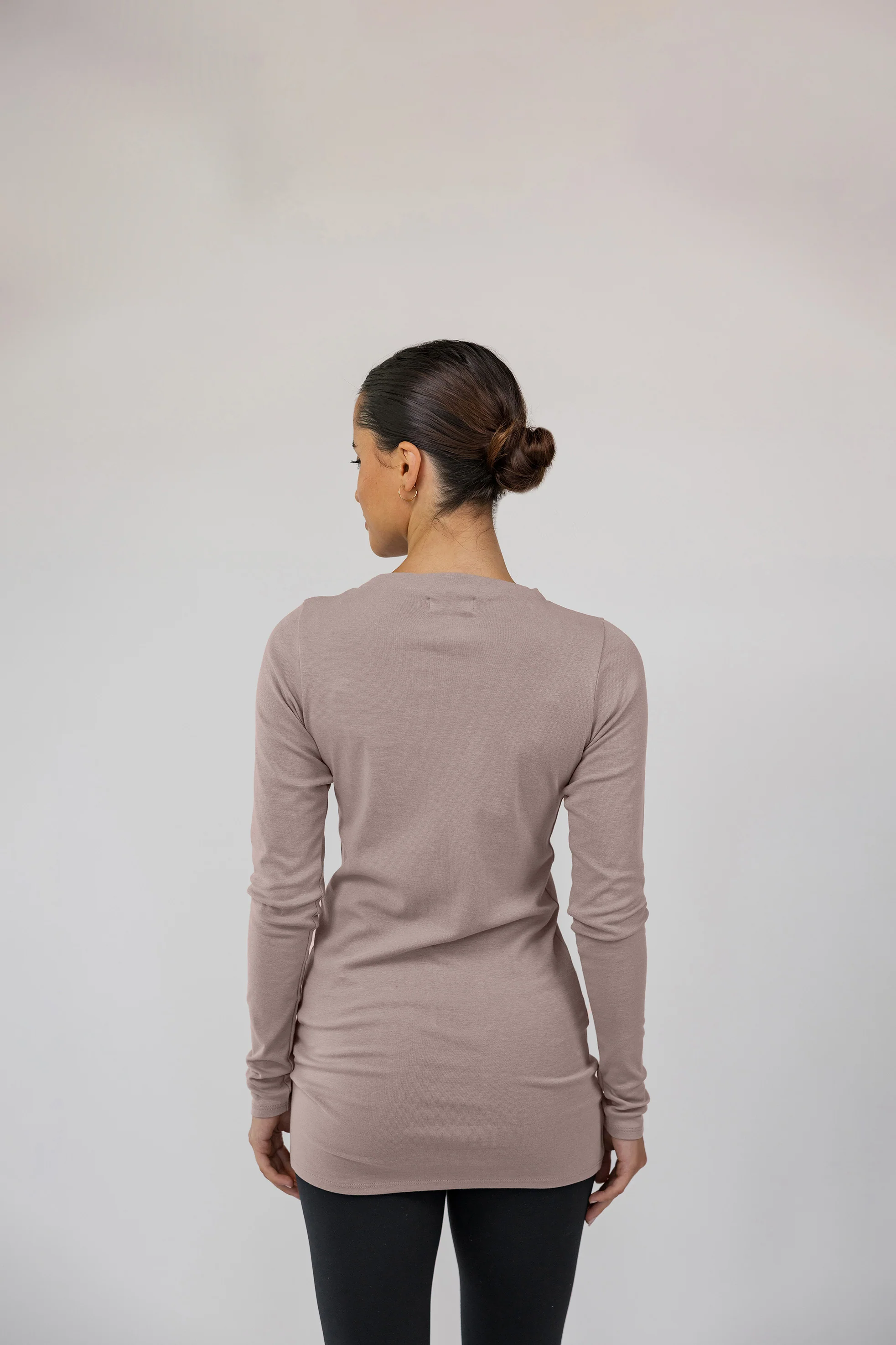 Mock Neck Top Taupe - Image 7
