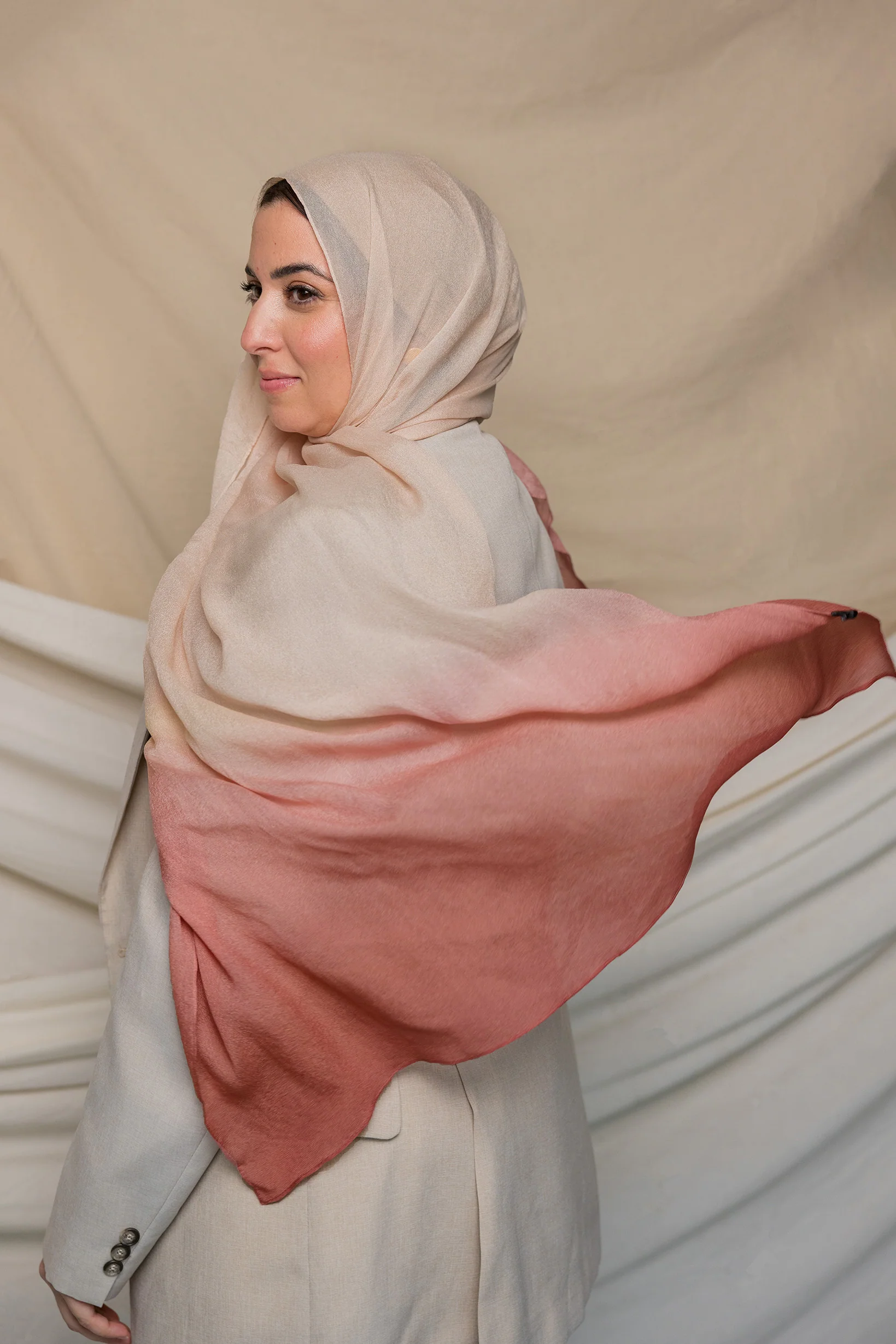 Blush Ombre Silk Chiffon - Image 2