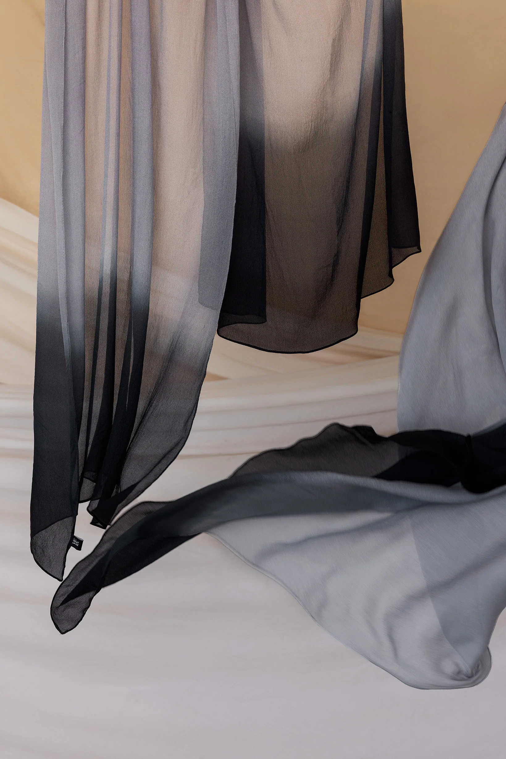 Ombre Grey Silk Chiffon - Image 3