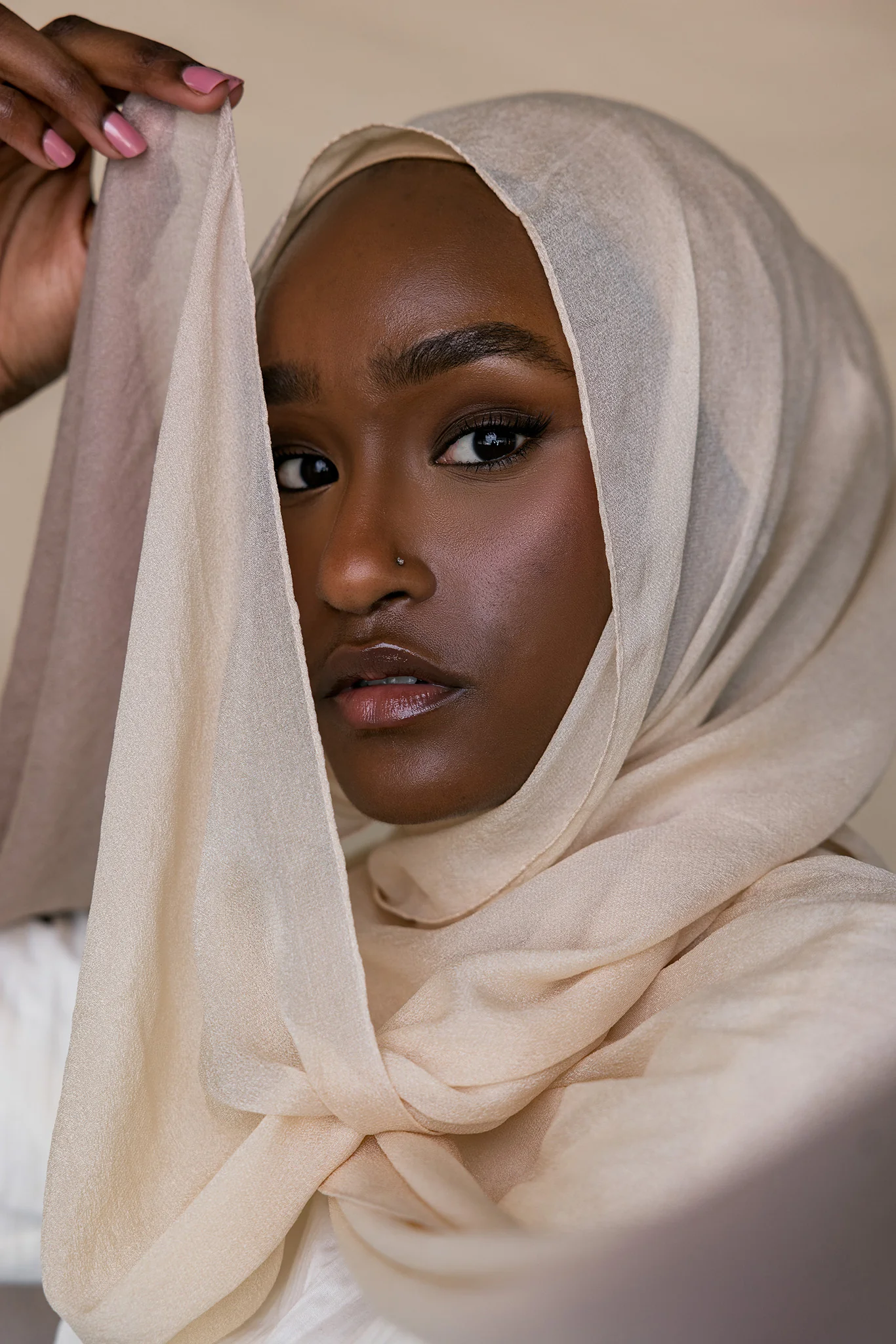 Truffle Ombre Silk Chiffon