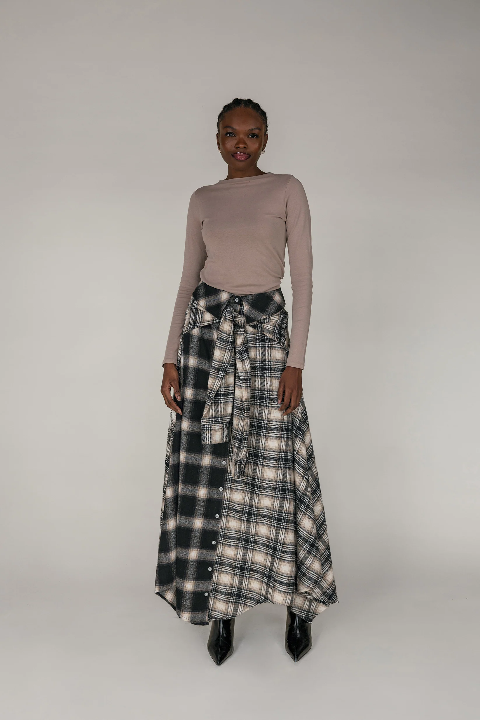 Mixed Plaid Skirt - Image 4