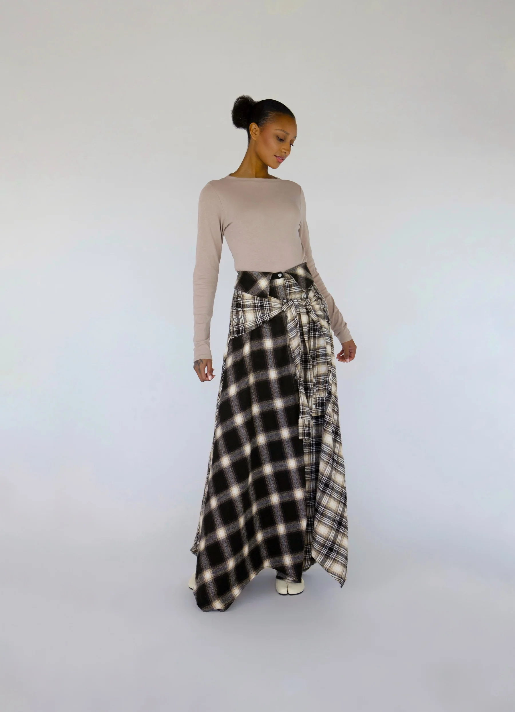 Mixed Plaid Skirt - Image 5