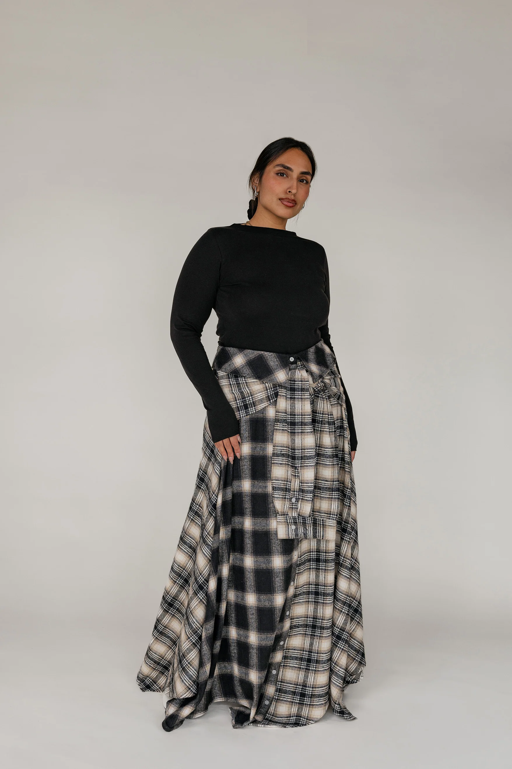 Mixed Plaid Skirt - Image 7