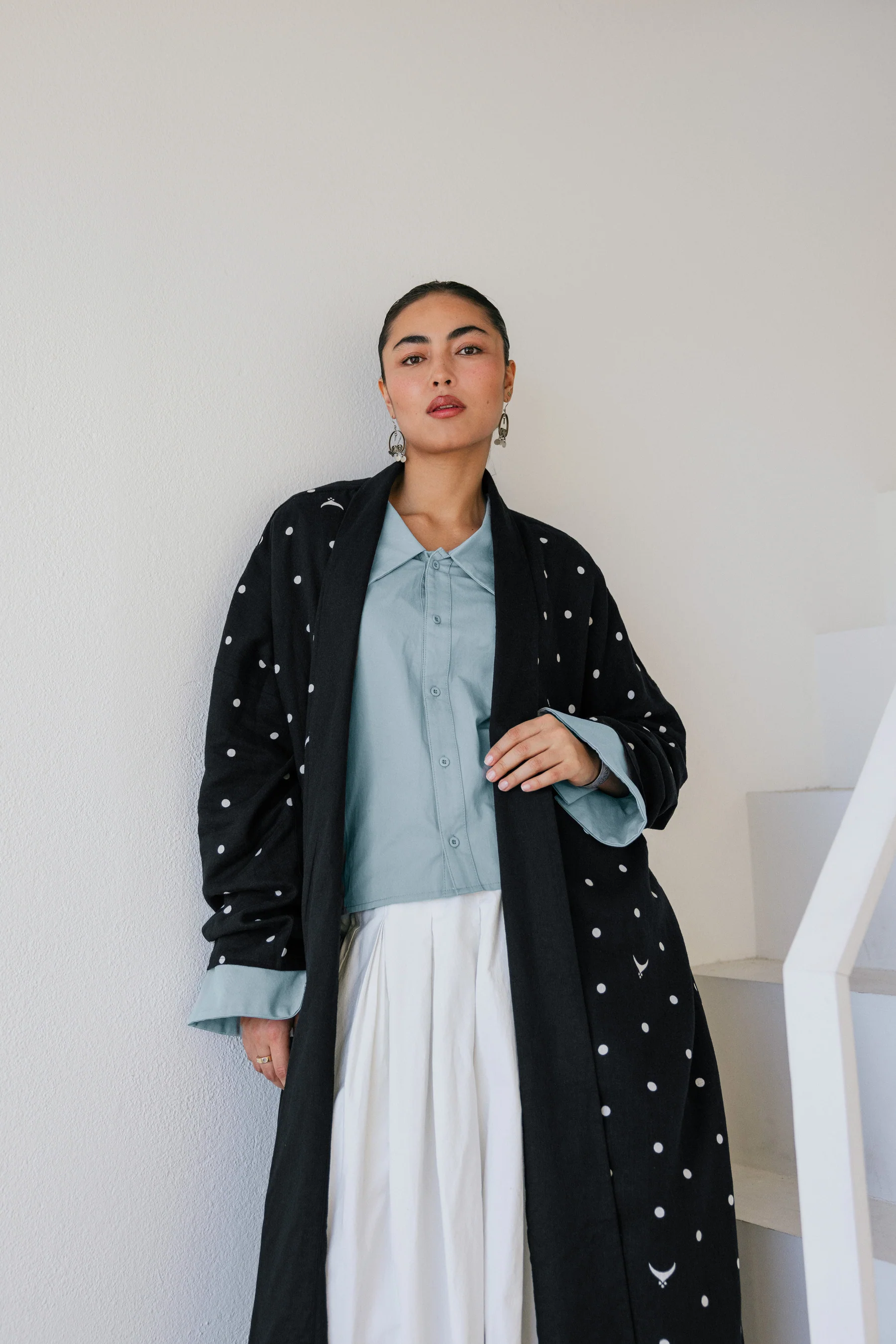 Polka Dot Reversible Abaya - Image 2
