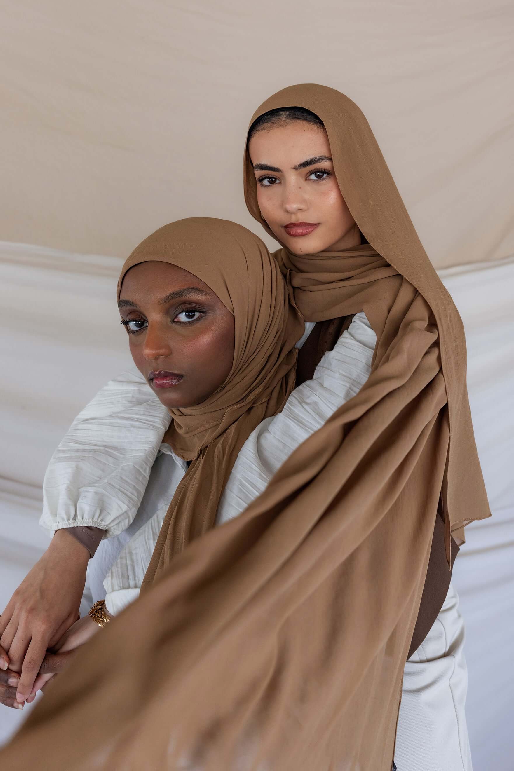 Qahwah Brown Crepe Chiffon