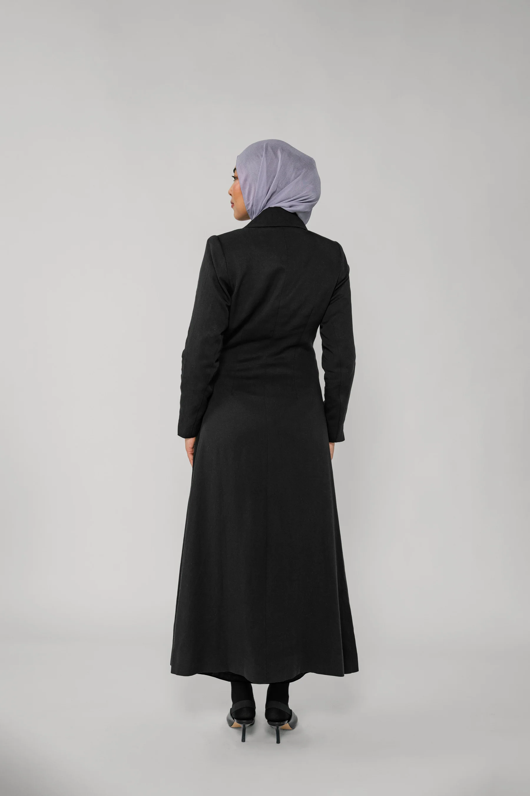 Ruched Trench Dress Black - Image 6