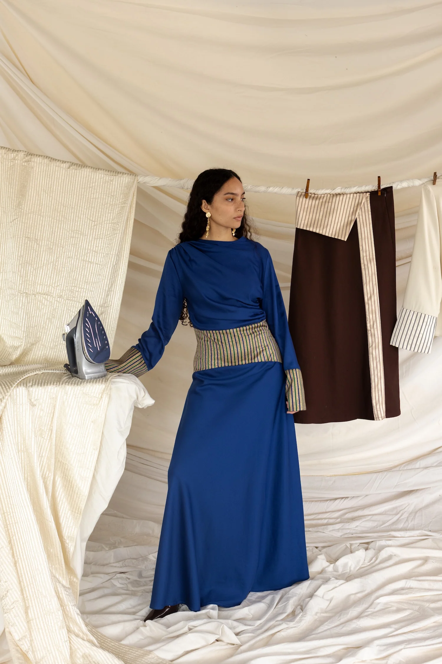 Saya Cinched Dress Royal Blue - Image 7