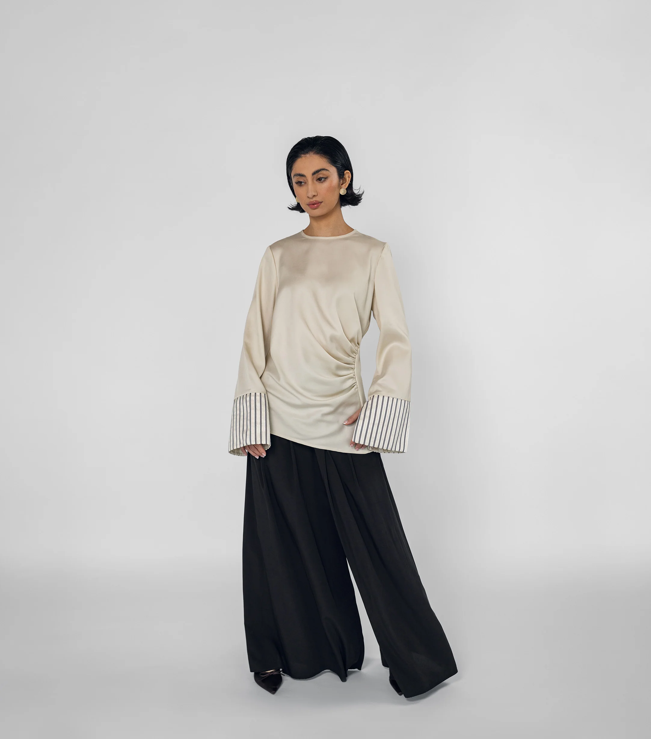 Saya Draped Top Cream - Image 3