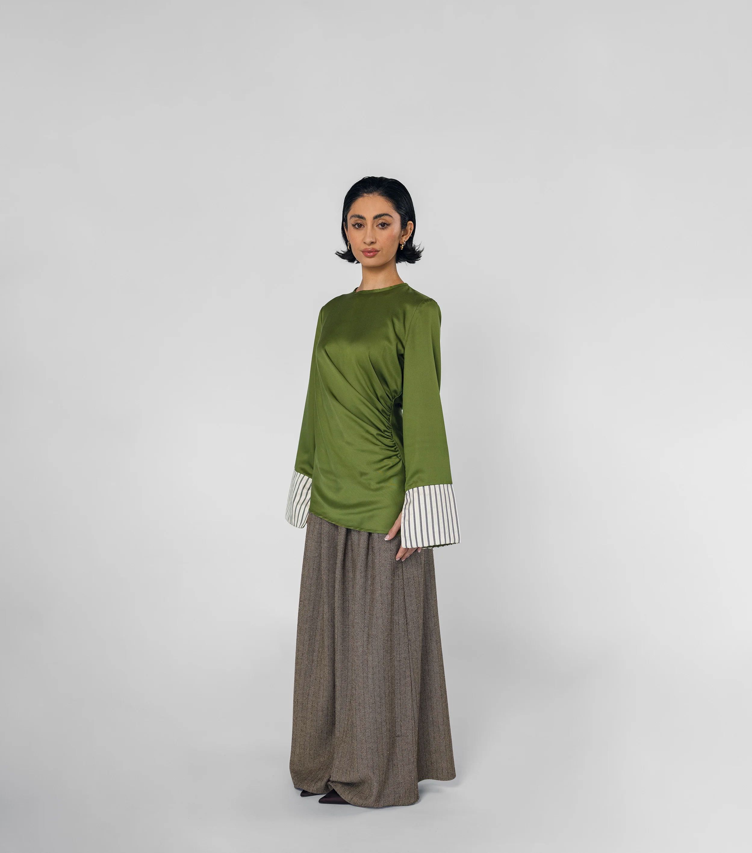 Saya Draped Top Moss - Image 3