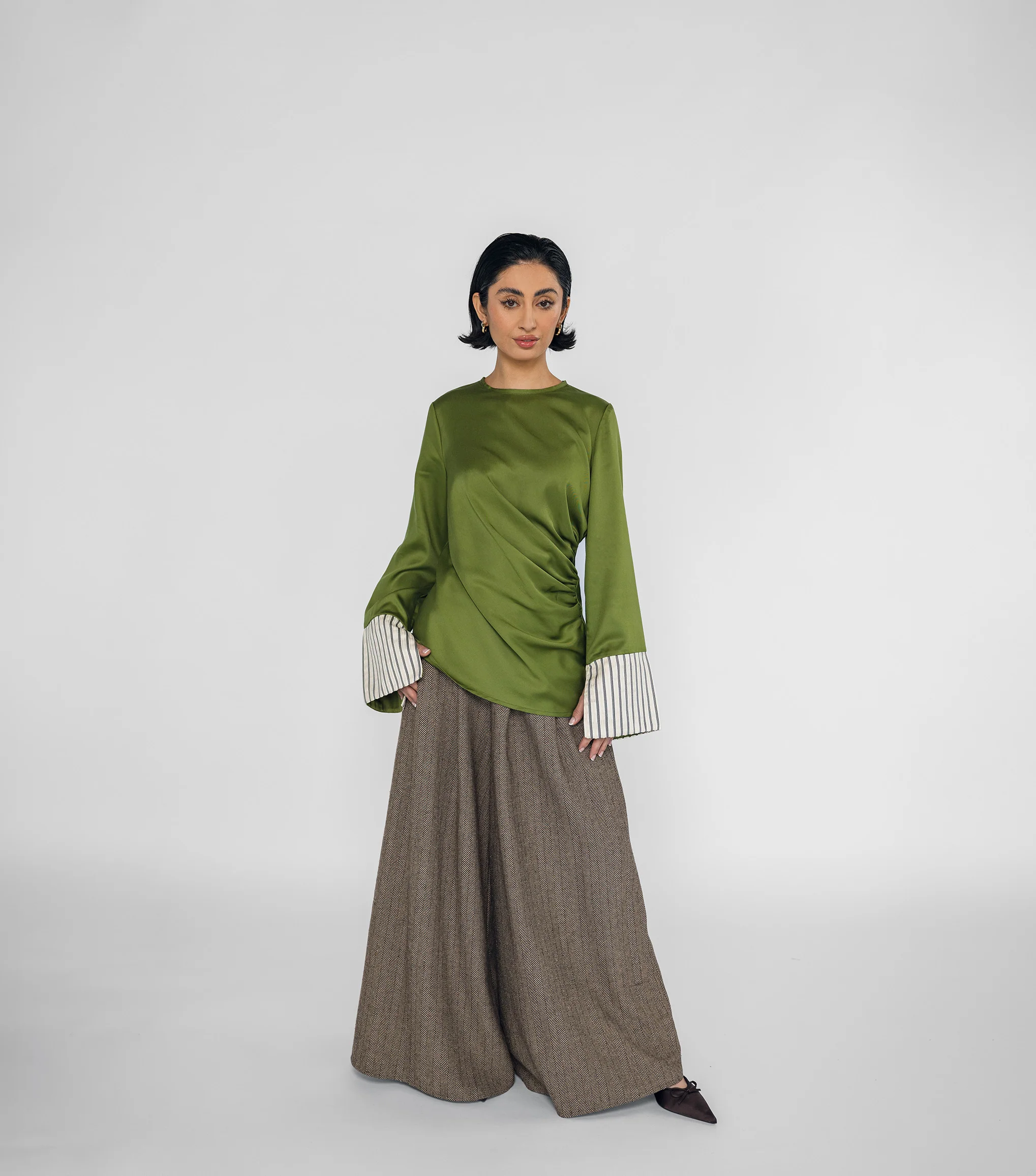 Saya Draped Top Moss - Image 4