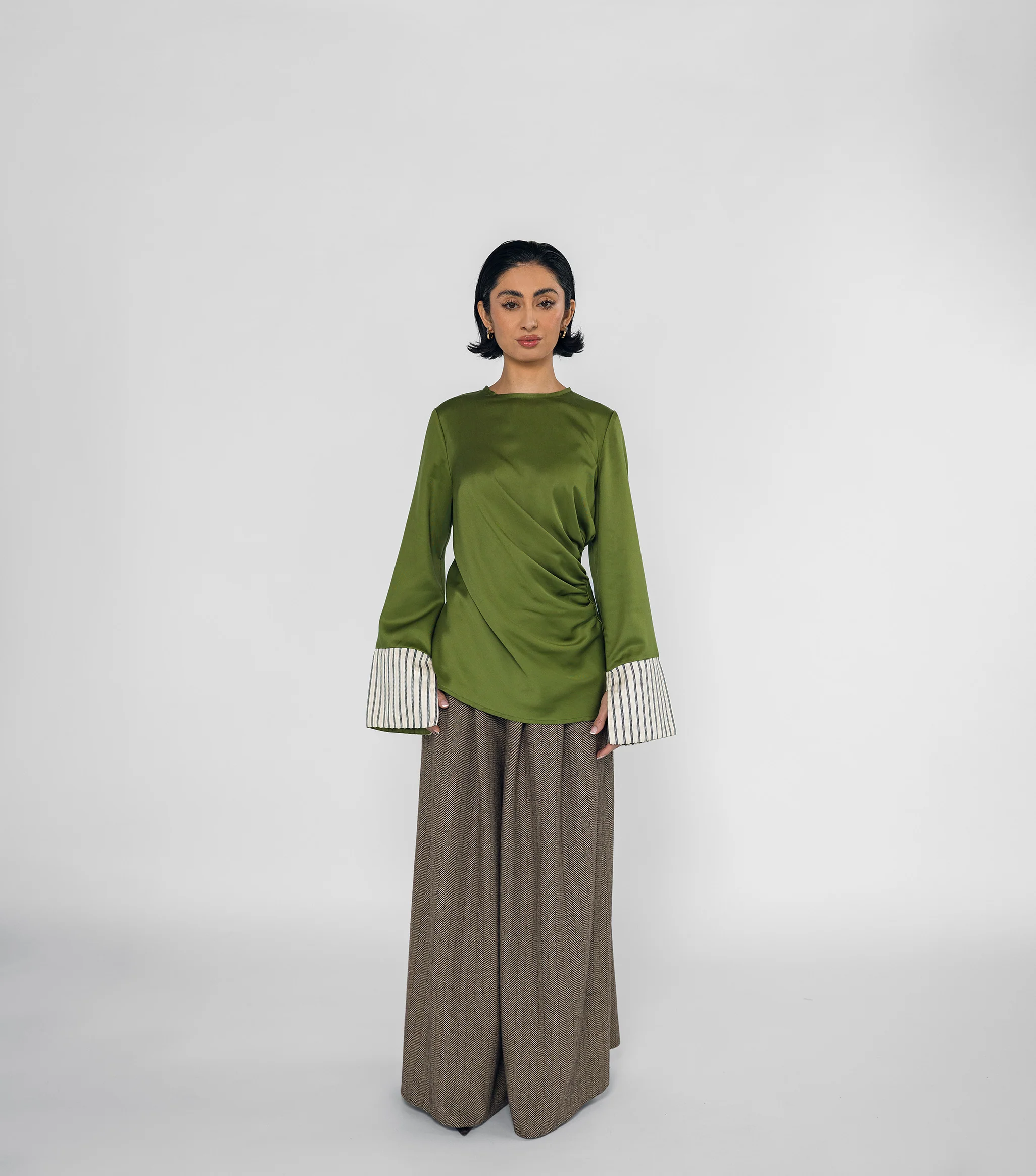 Saya Draped Top Moss - Image 5