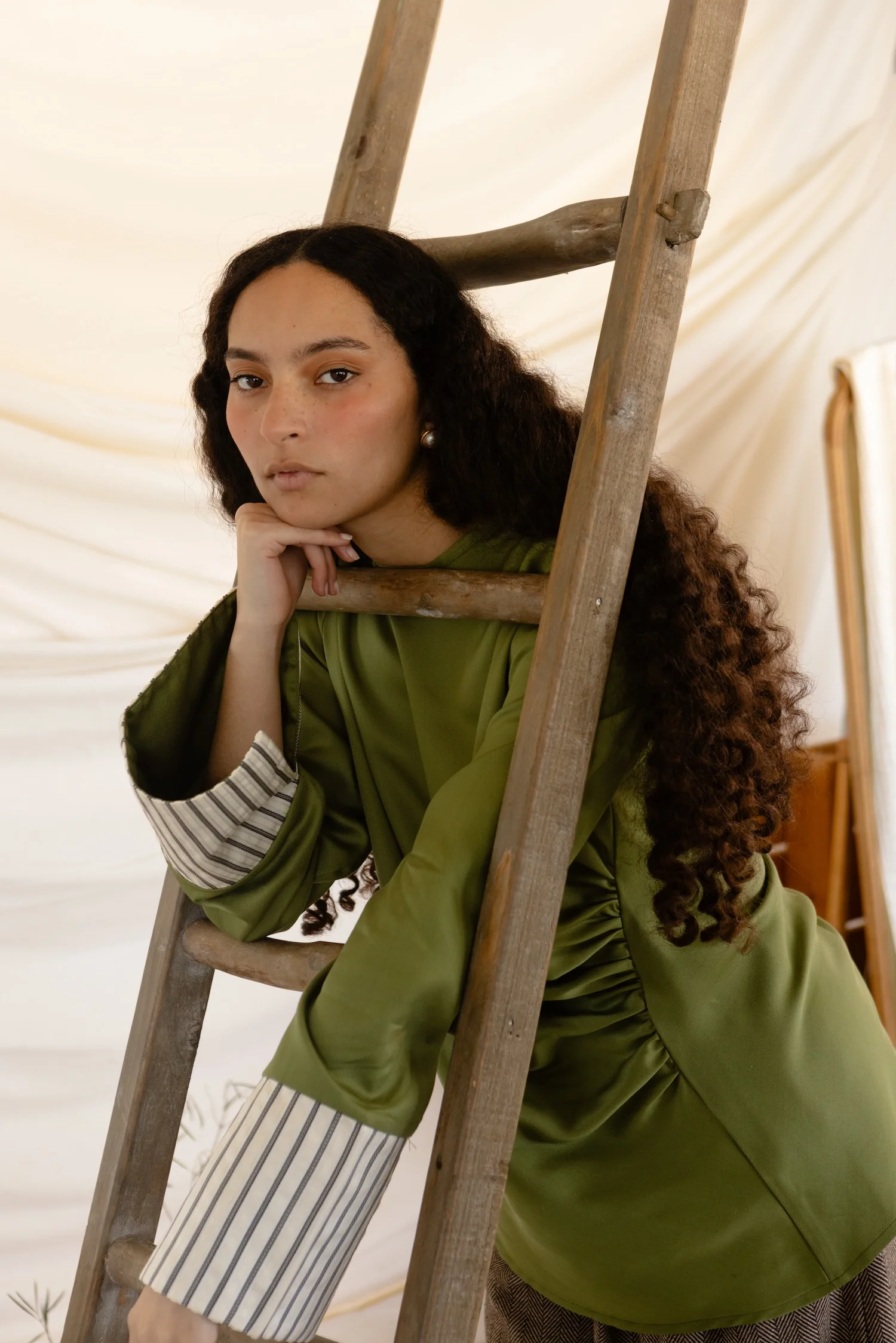 Saya Draped Top Moss - Image 7