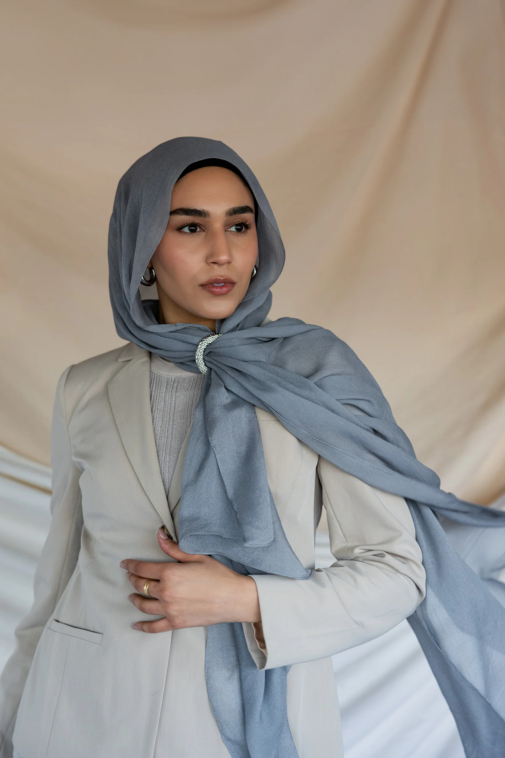 Shadow Grey Silk Chiffon - Image 4
