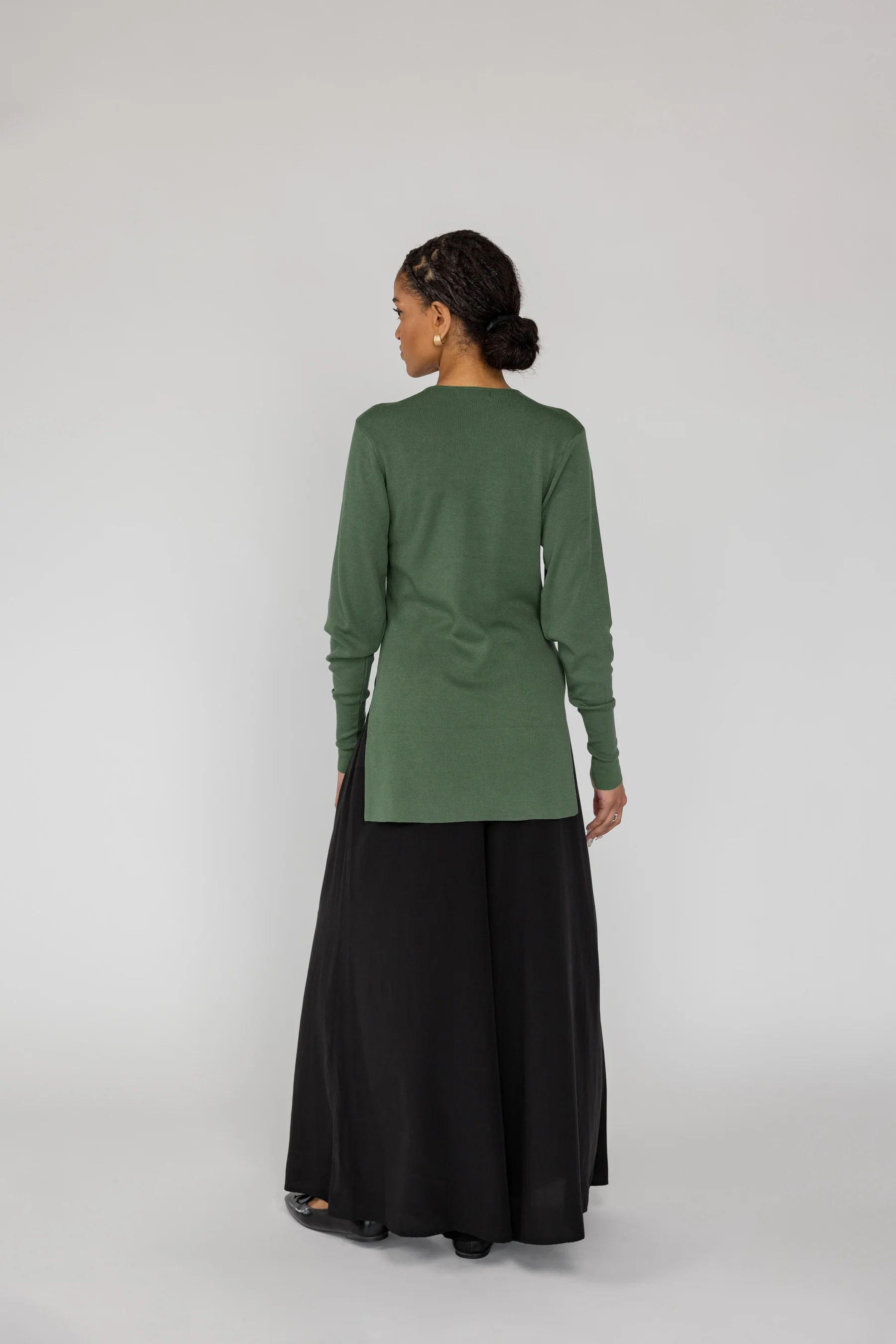 Side Slit Top Olive - Image 4