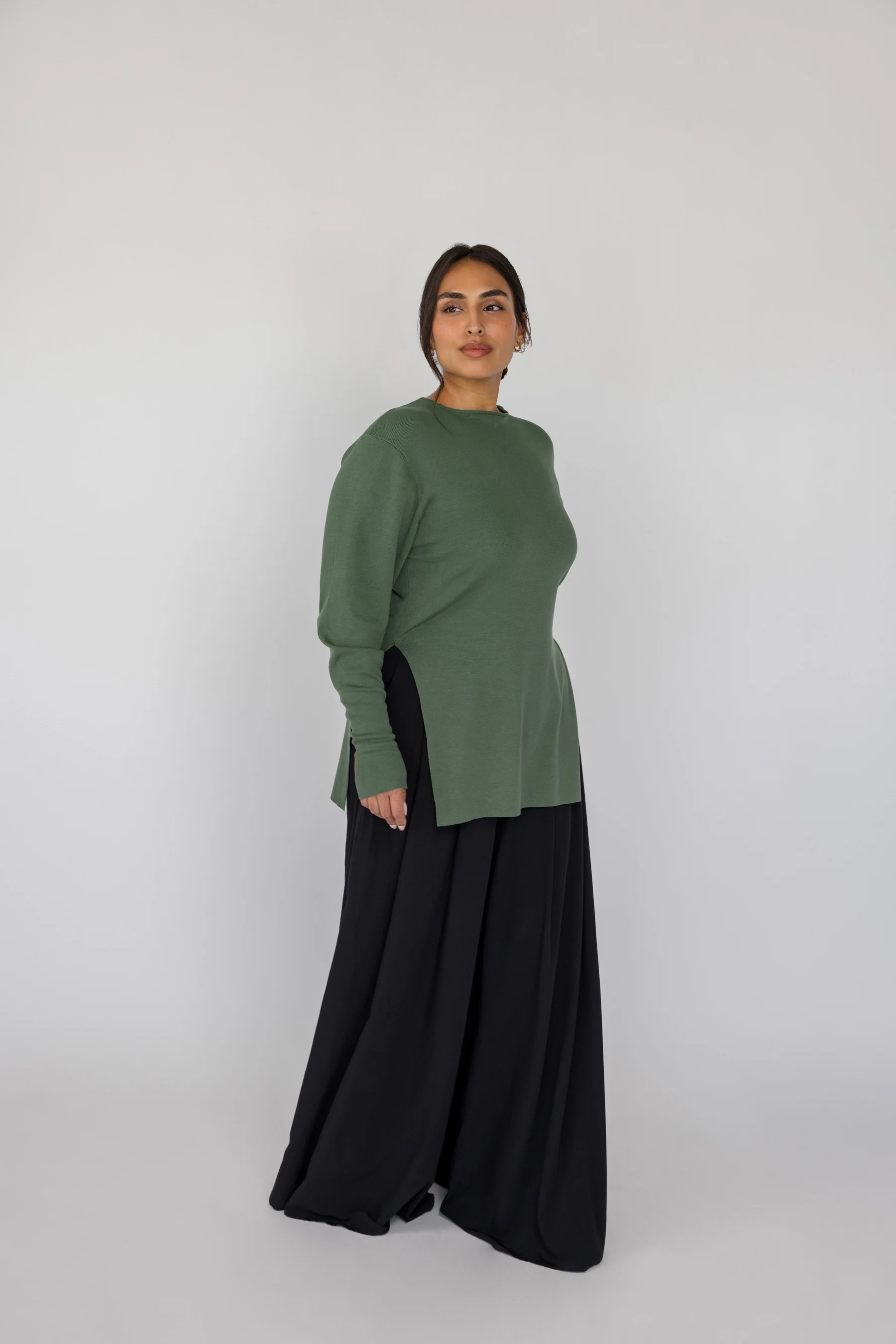 Side Slit Top Olive - Image 5