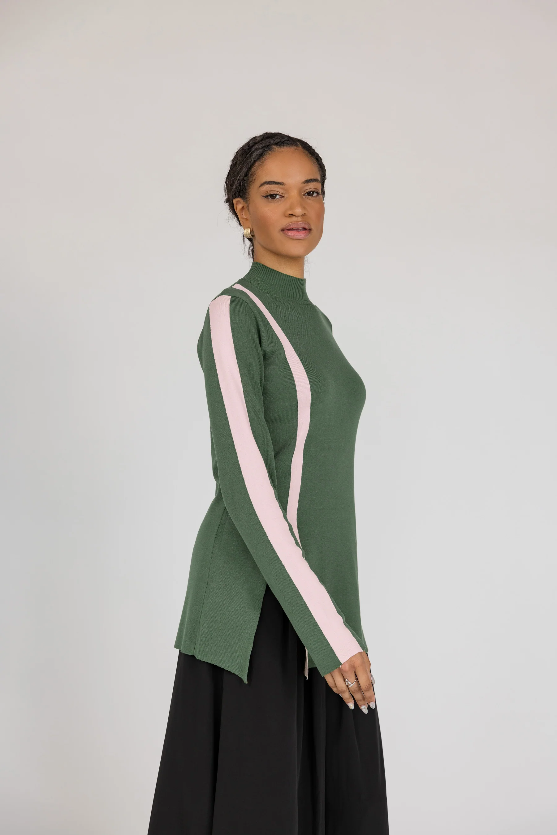 Sport Stripe Top Olive - Image 3