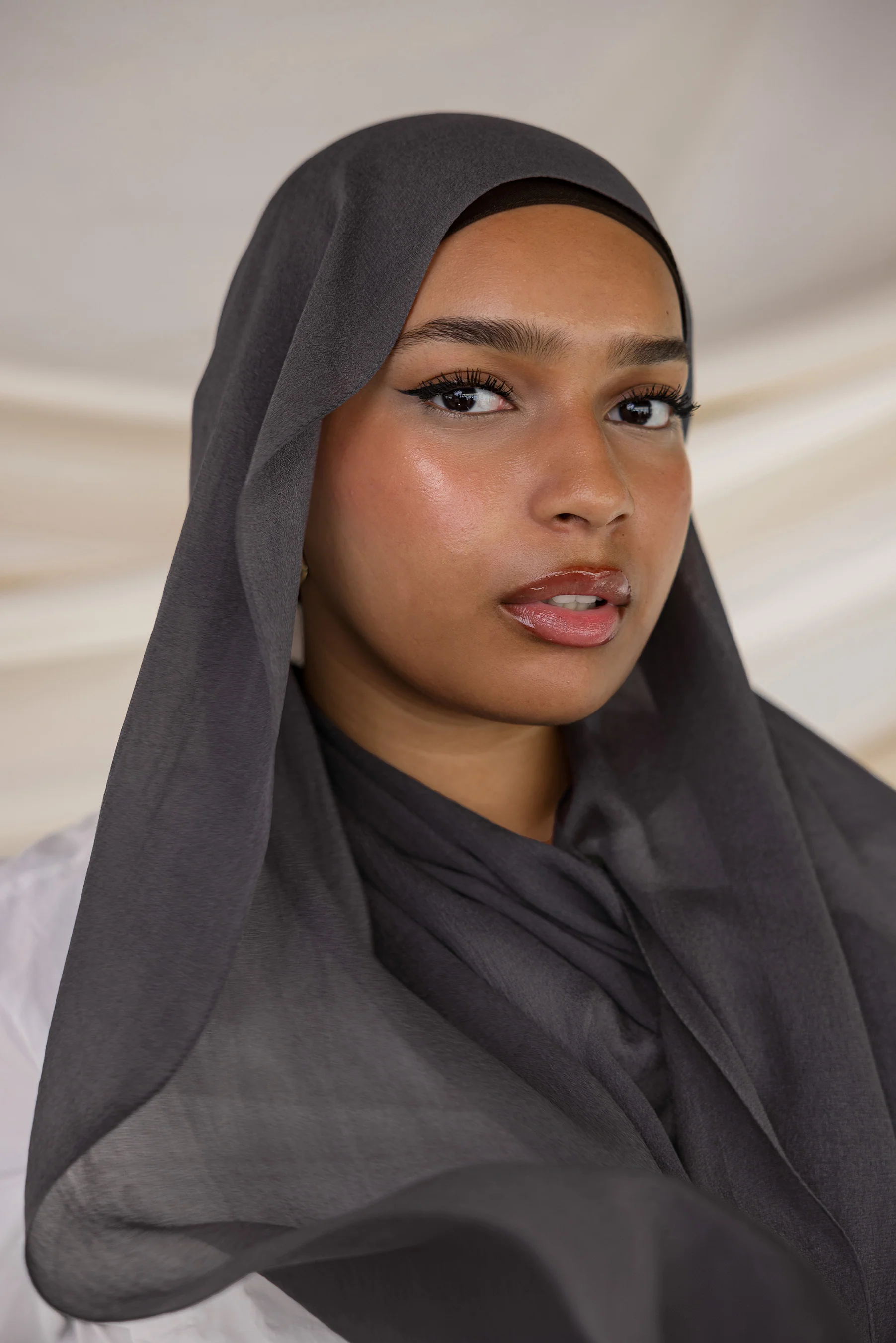 Storm Gray Silk Chiffon