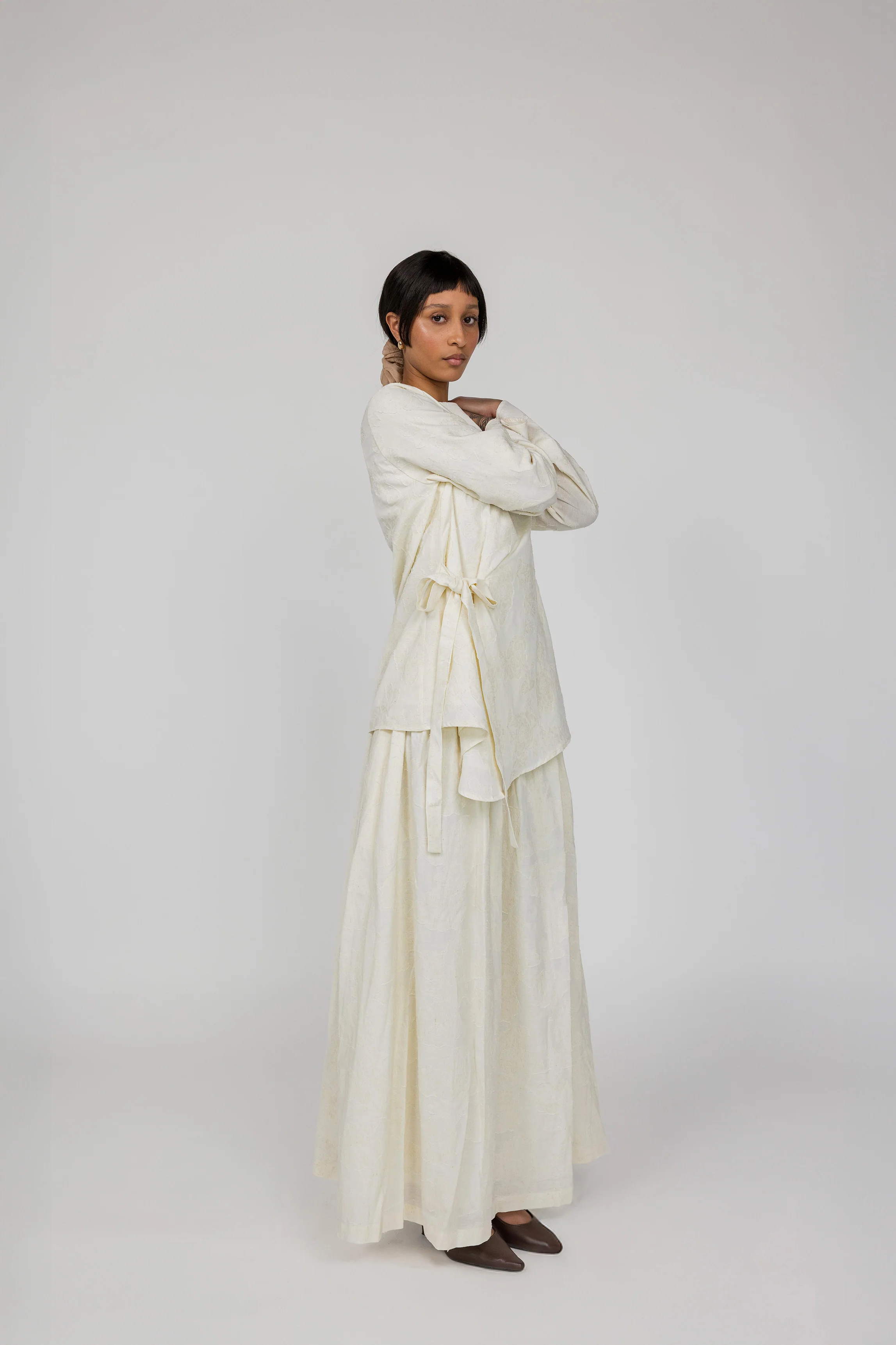Textured Smocked Waist Skirt - Image 7