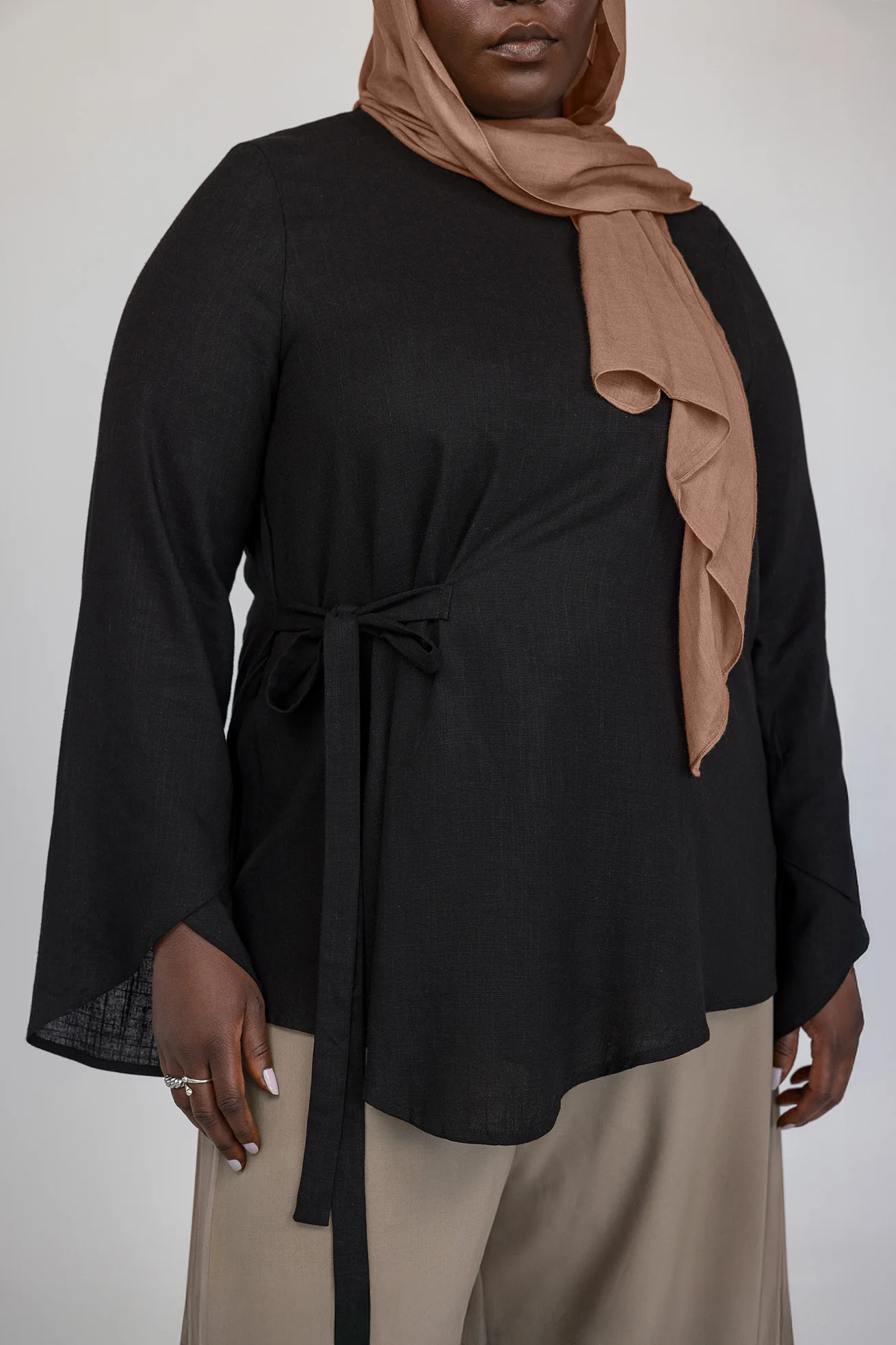 Tie Front Top Black - Image 4