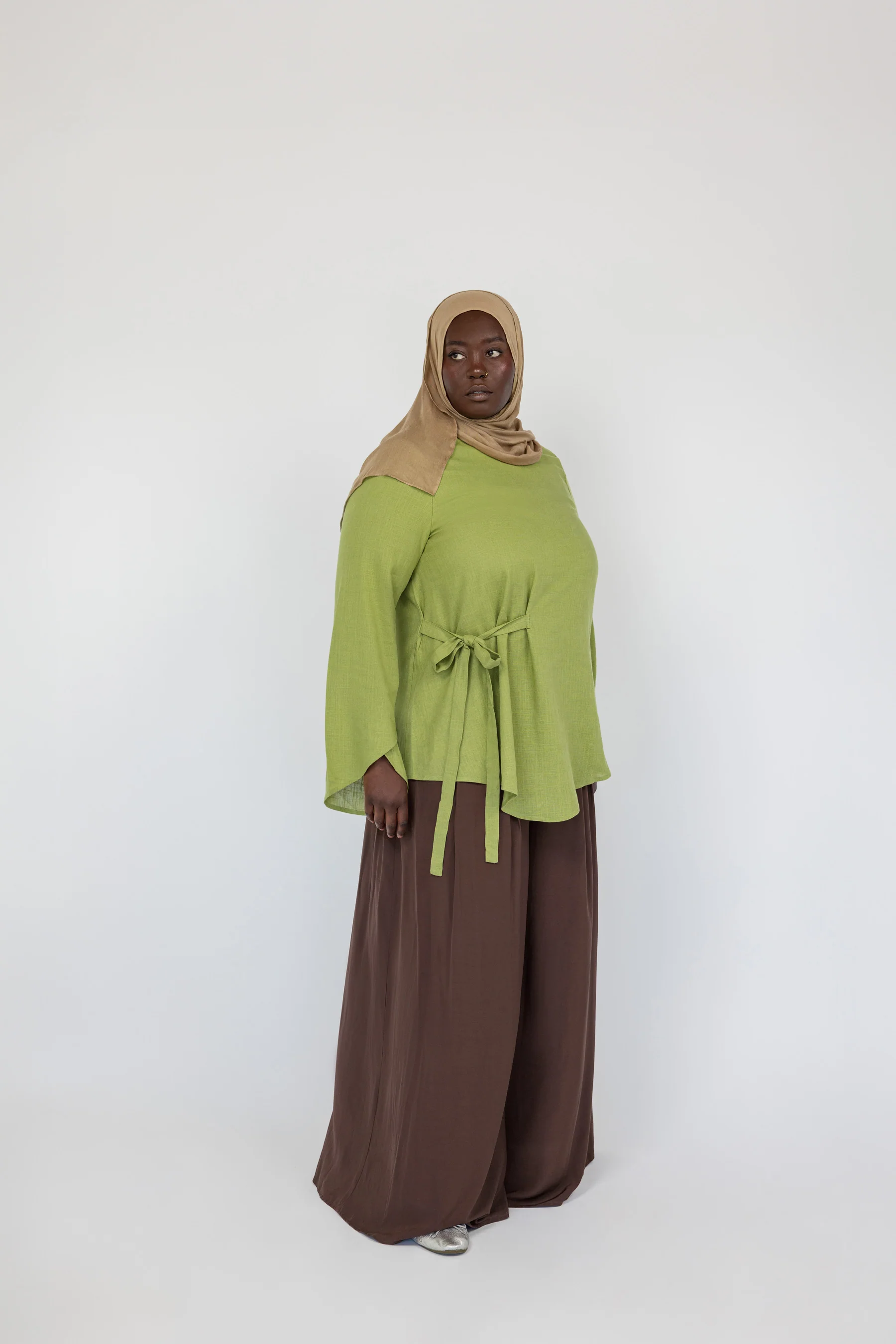 Tie Front Top Moss - Image 4