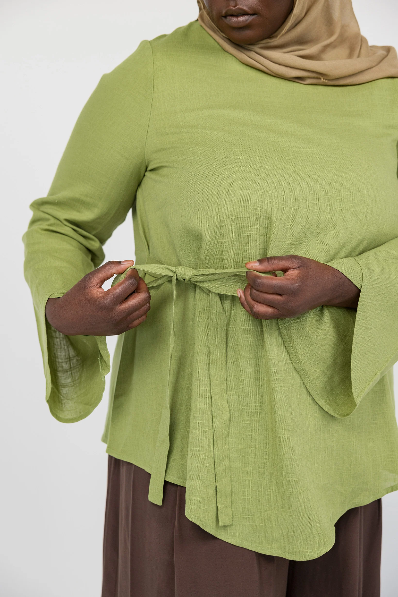Tie Front Top Moss - Image 5