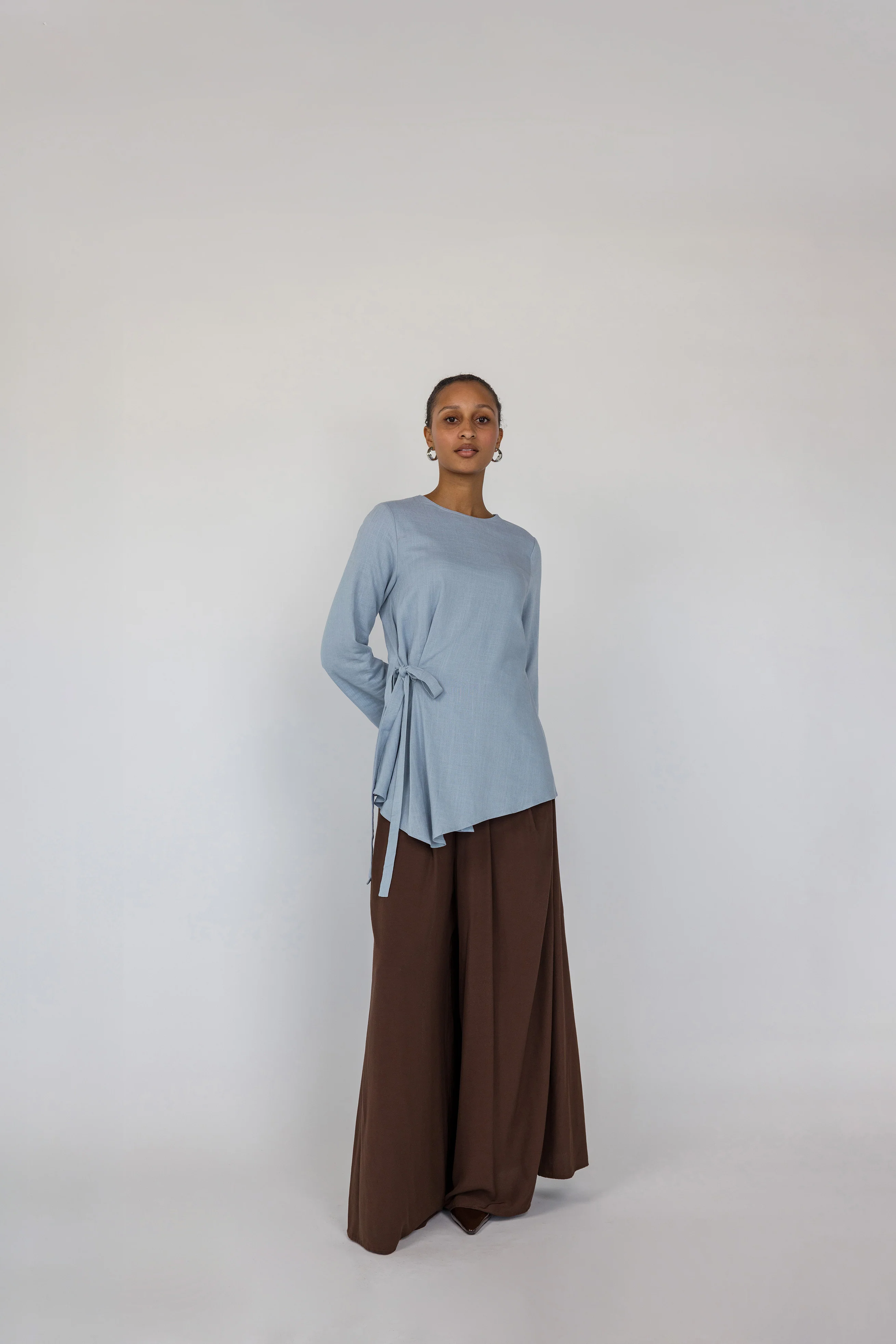 Tie Front Top Blue - Image 3