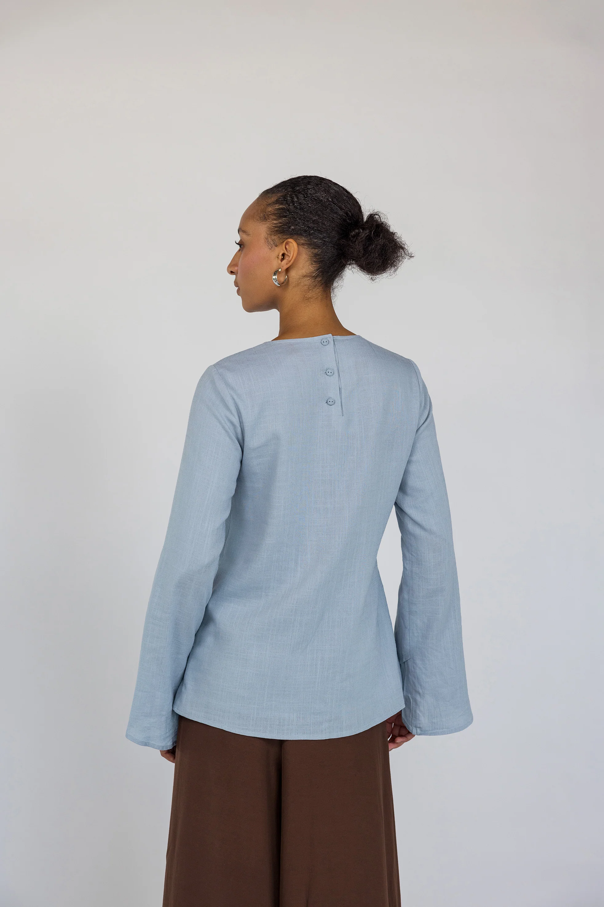 Tie Front Top Blue - Image 5