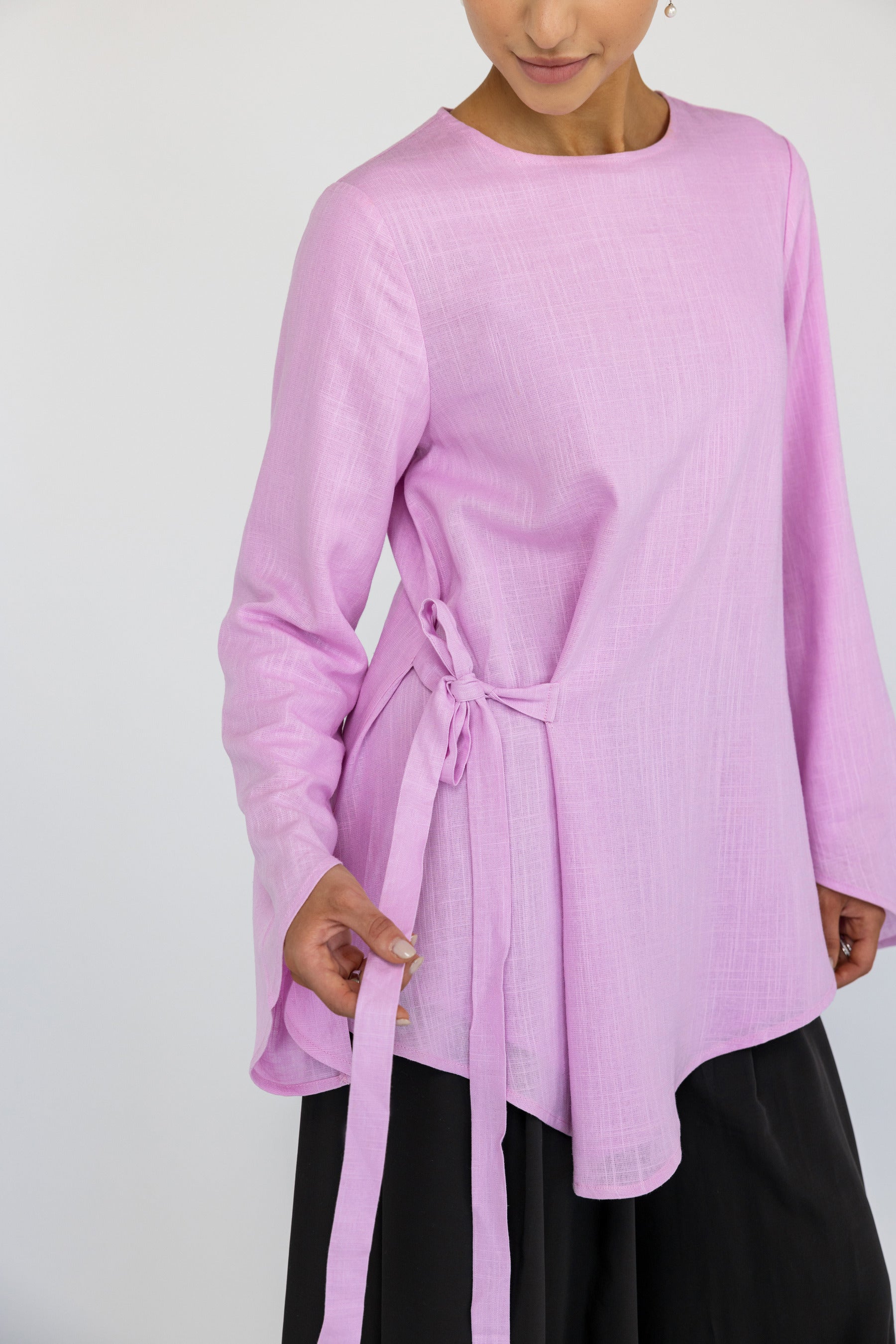 Tie Front Top Lilac - Image 3