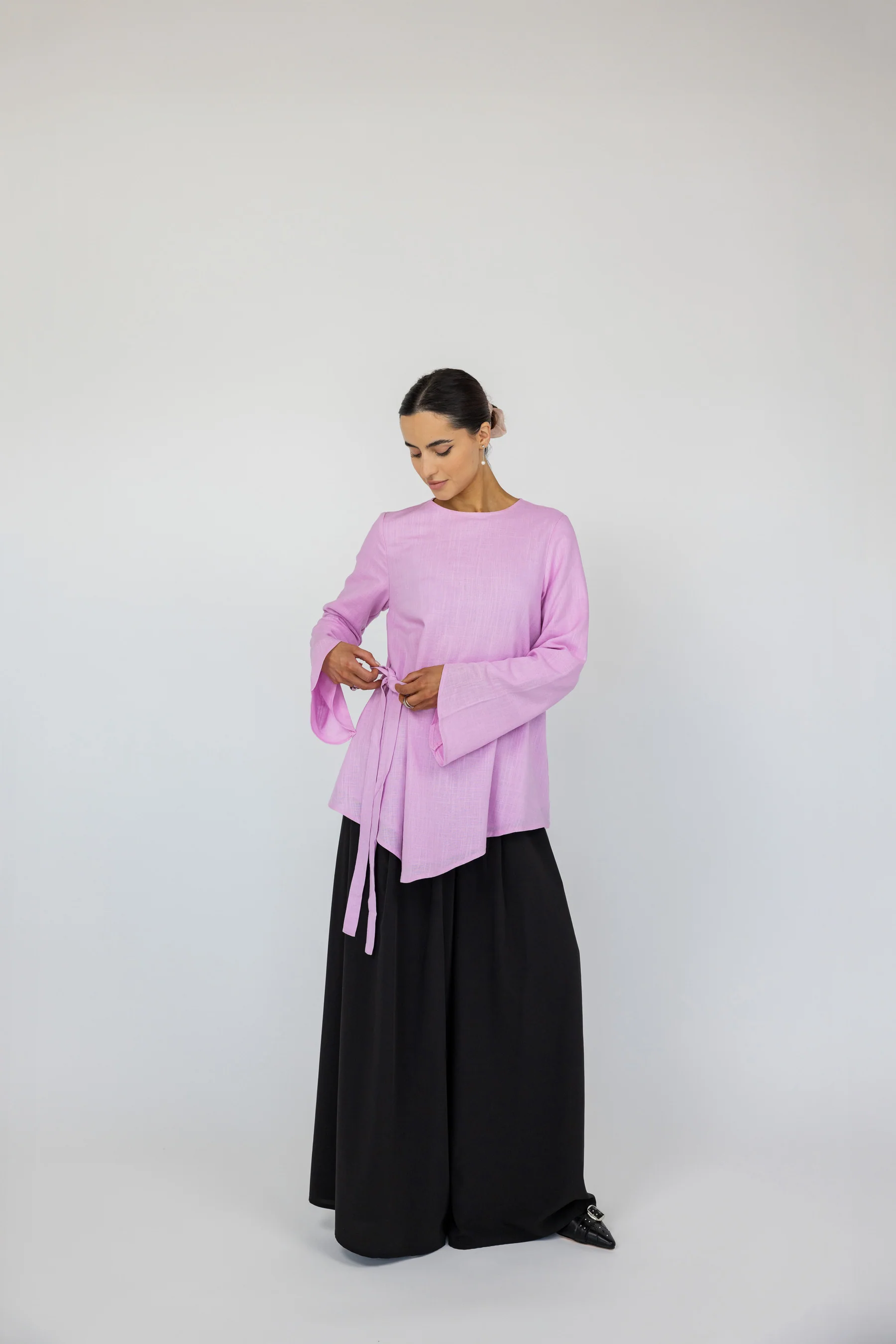 Tie Front Top Lilac - Image 4