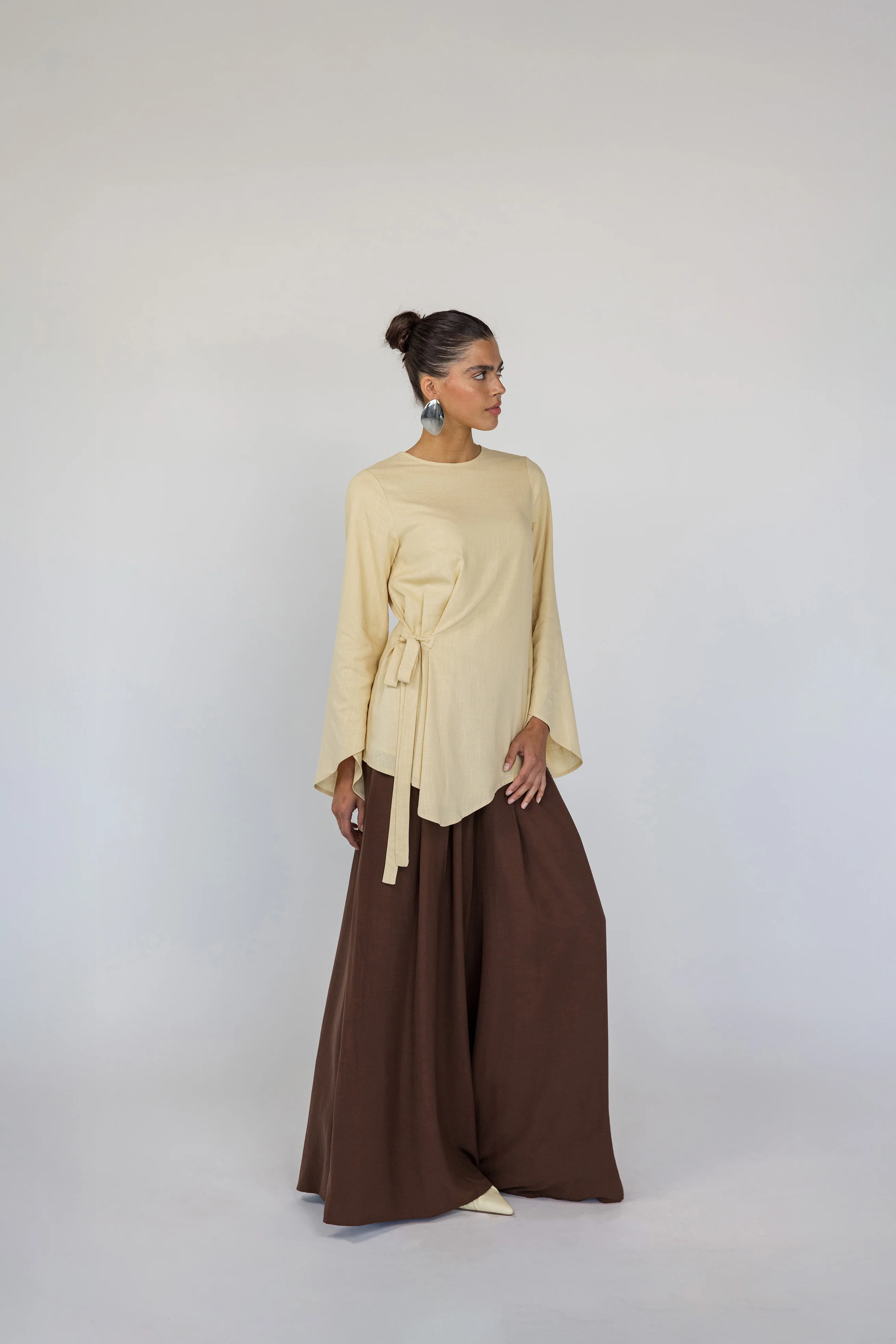Tie Front Top Yellow - Image 4