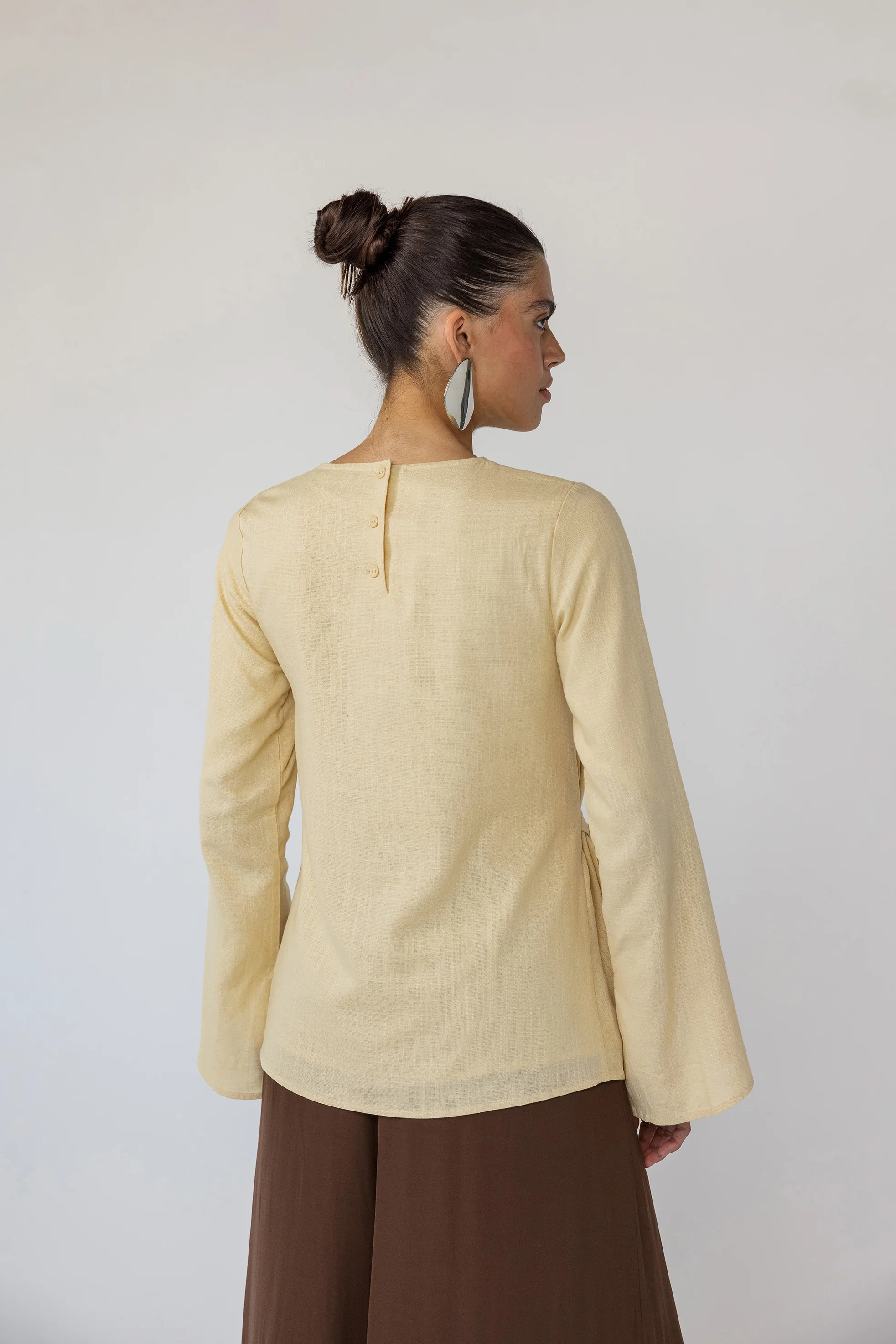 Tie Front Top Yellow - Image 5