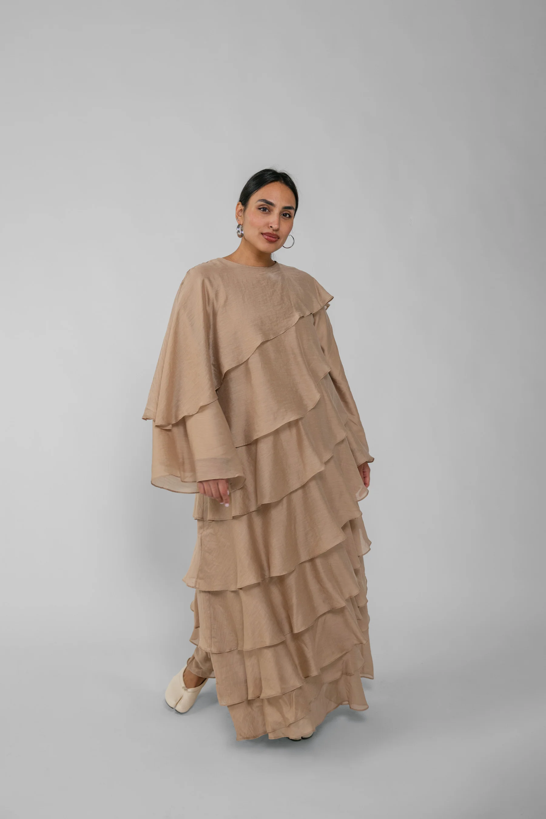 Tiered Ruffle Dress Champagne - Image 6