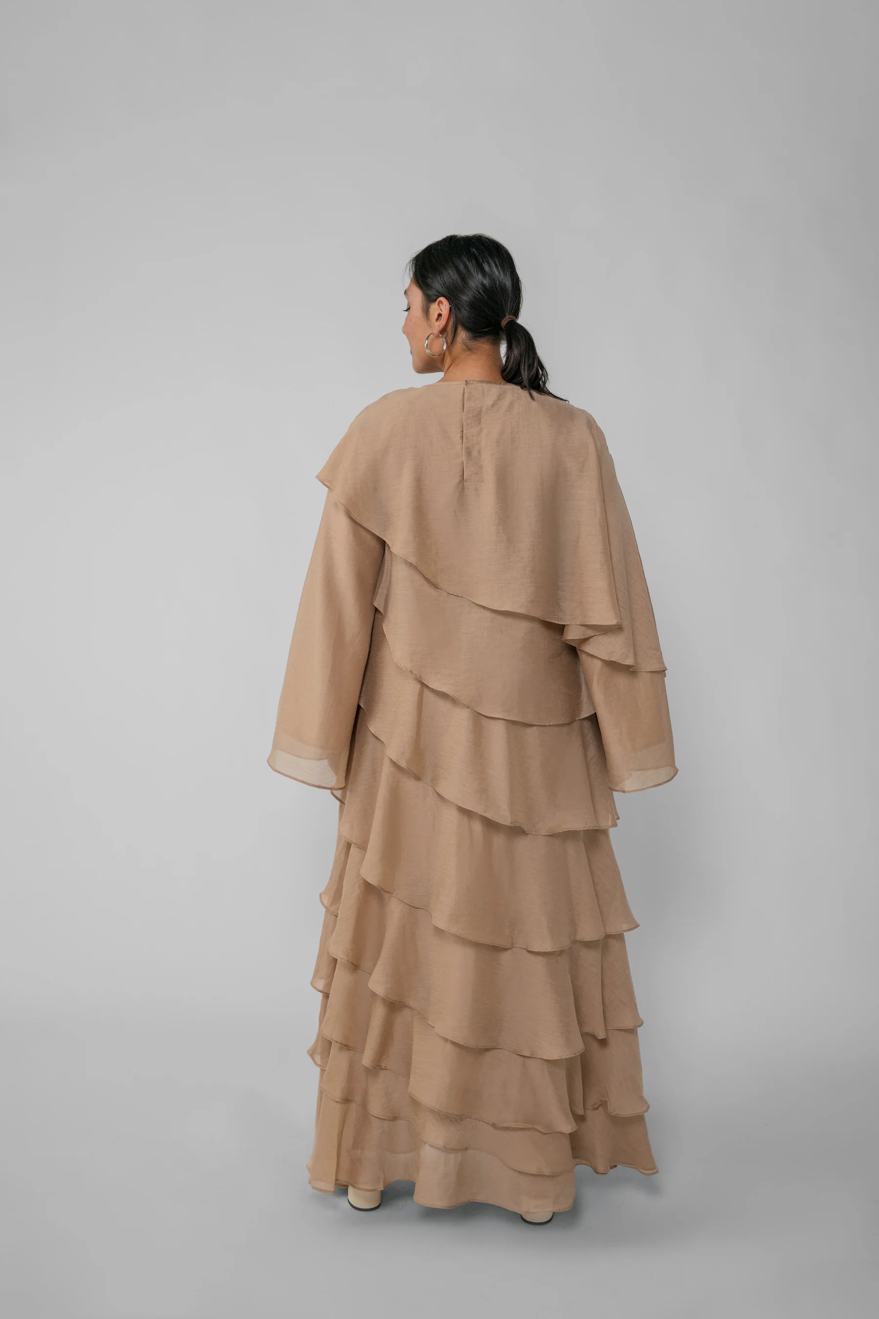 Tiered Ruffle Dress Champagne - Image 7