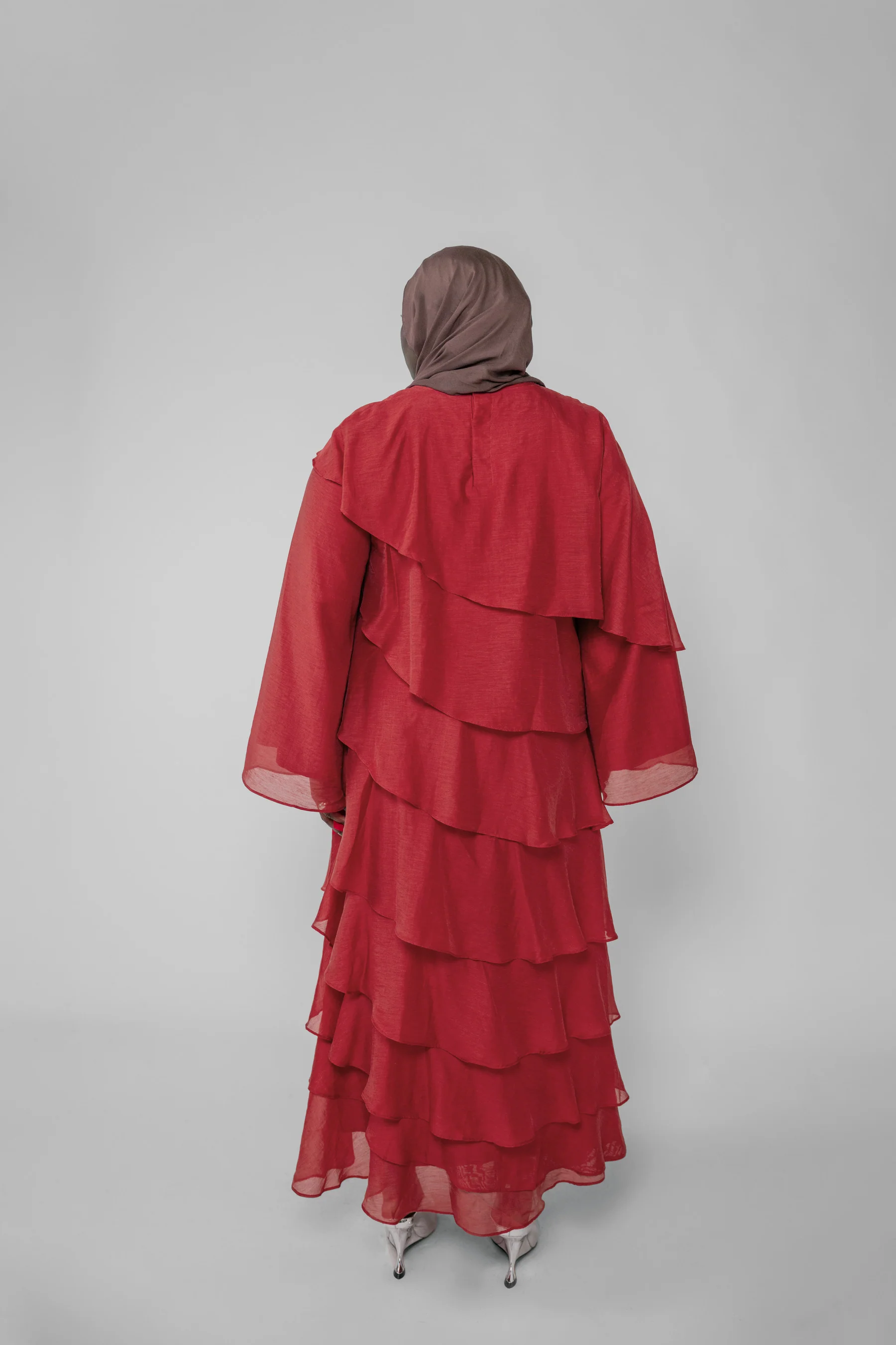 Tiered Ruffle Dress Garnet - Image 4